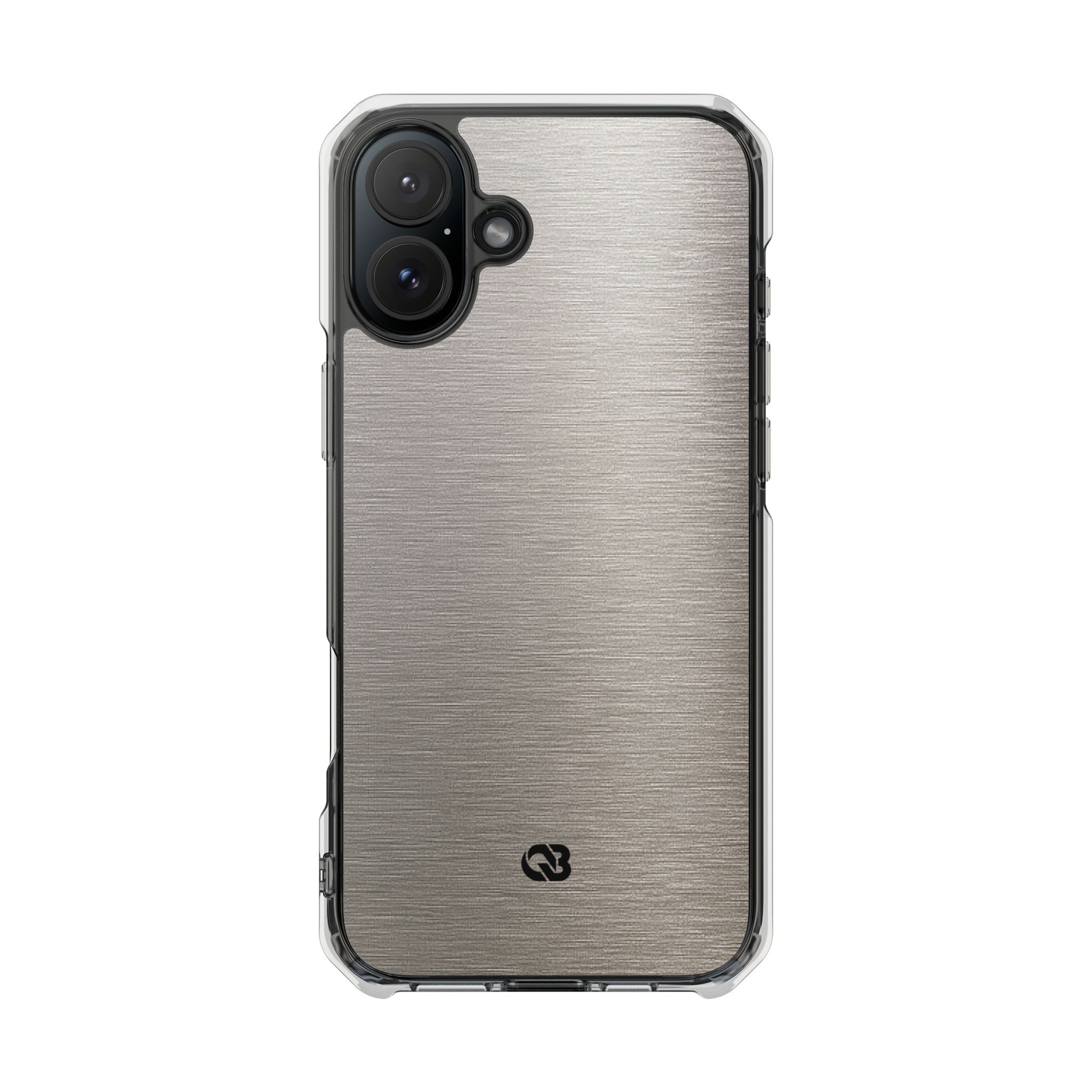 Grey Impact MagSafe Phone Case for iPhone - Brushed Nickel Linen
