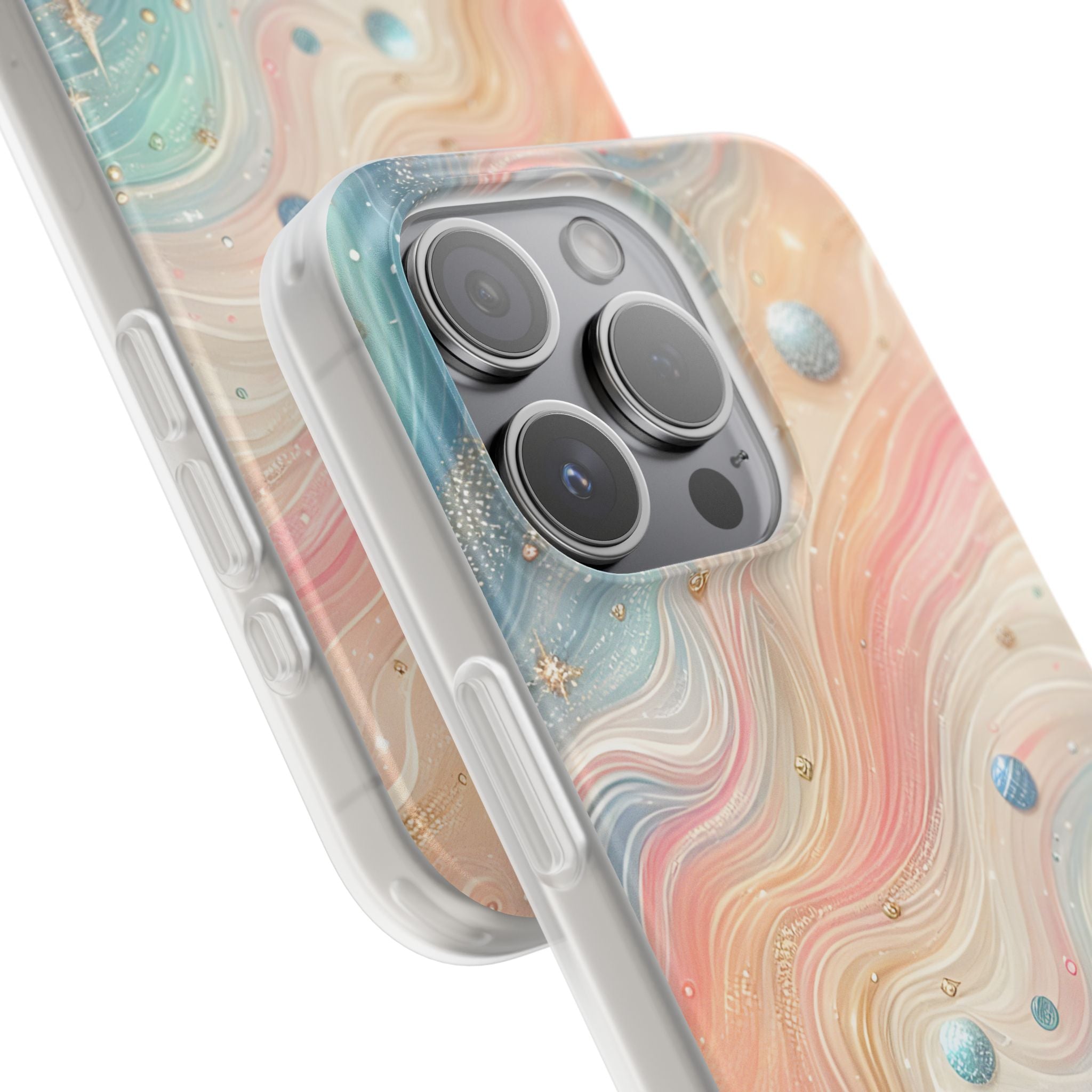 Iridescent Swirls iPhone 15 Pro Case - Soft