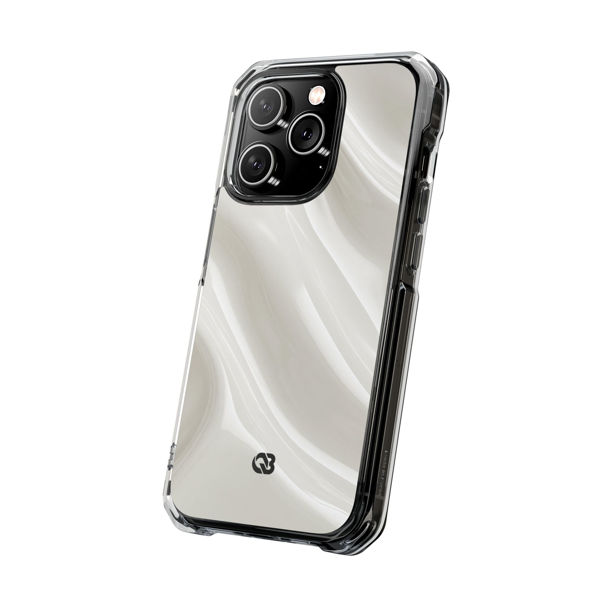 White Impact MagSafe Phone Case for iPhone - Polished Ivory Wave