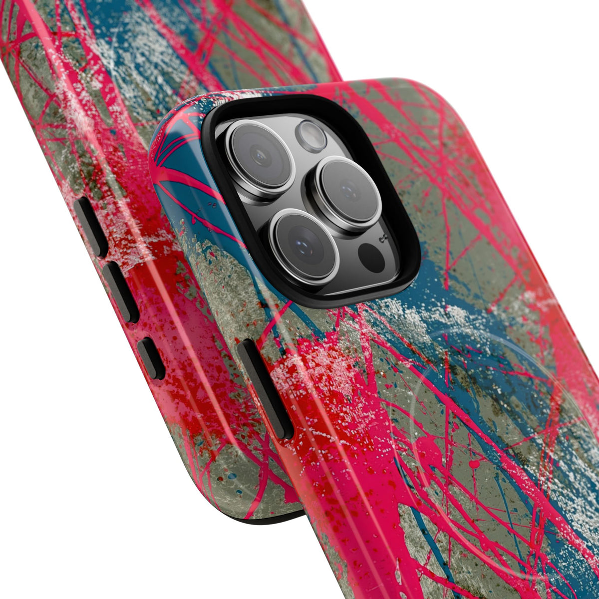 Neon Static Drip · Tough 2.0 Magnetic Phone Case for iPhone · Pink