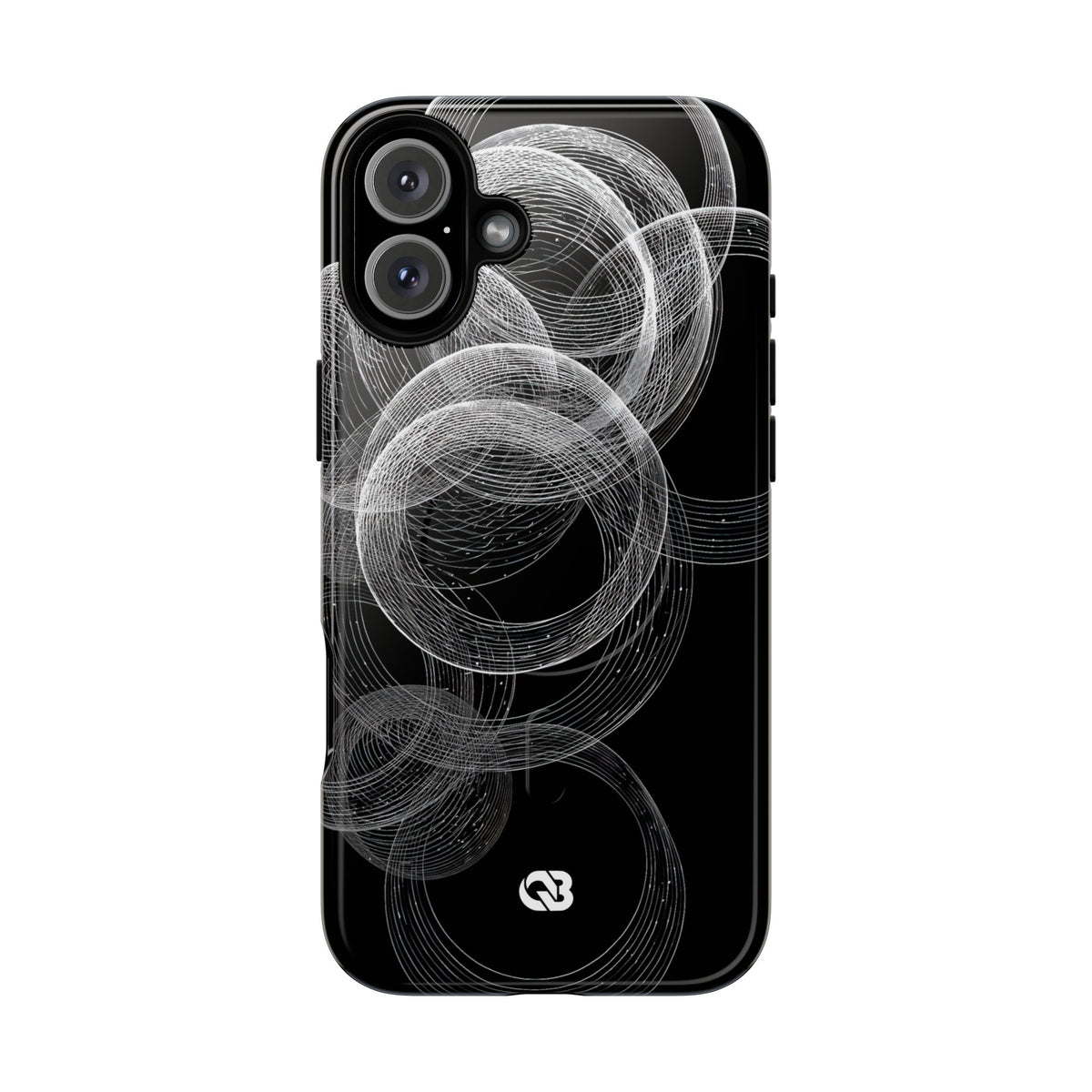 Black Tough 2.0 Magsafe Phone Case for iPhone - Kinetic Wireframe Orbit