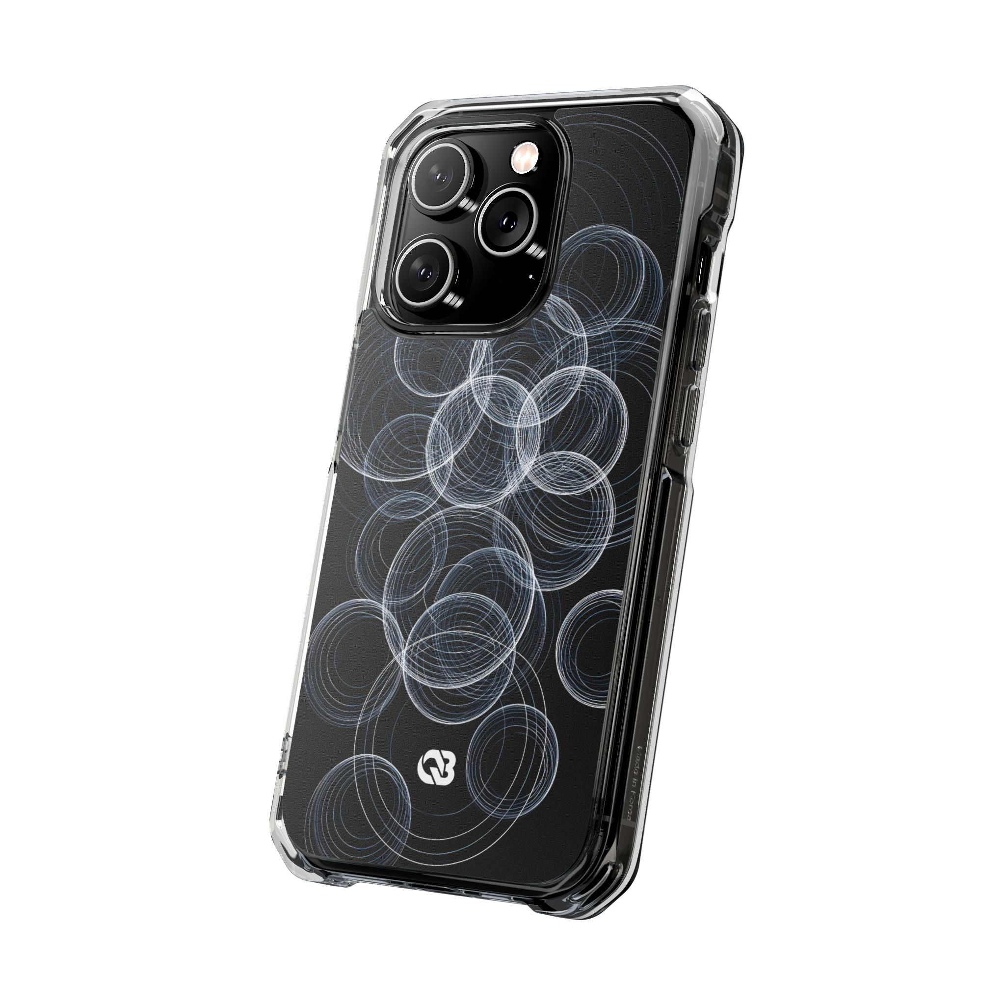 Black Impact MagSafe Phone Case for iPhone - Frosted Ring Matrix