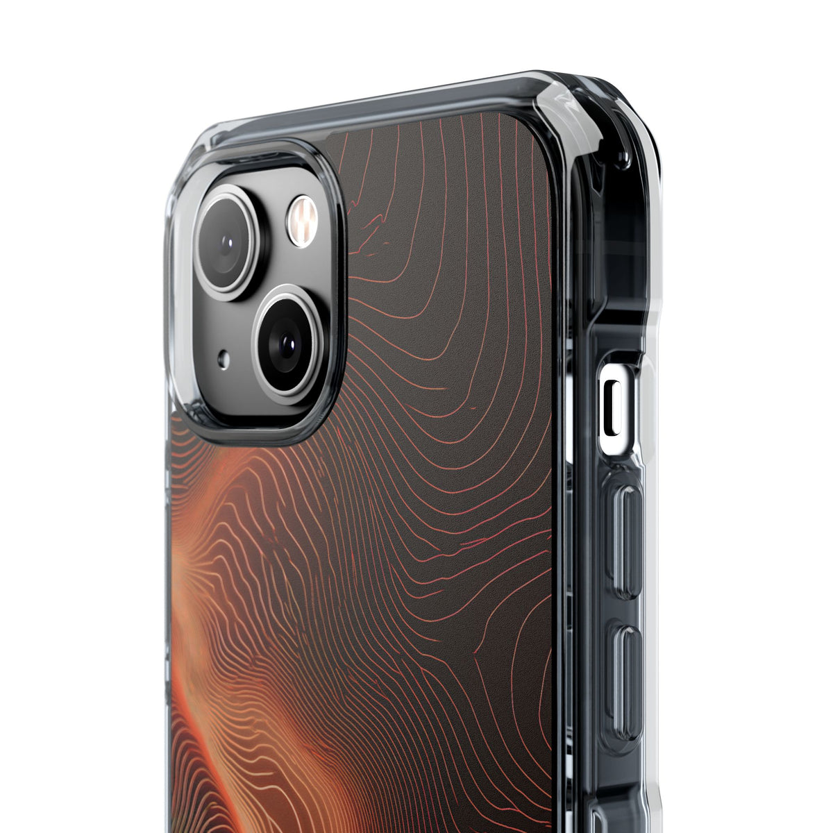 Caldera Ridge · Clear Impact Magnetic Phone Case for iPhone · Orange