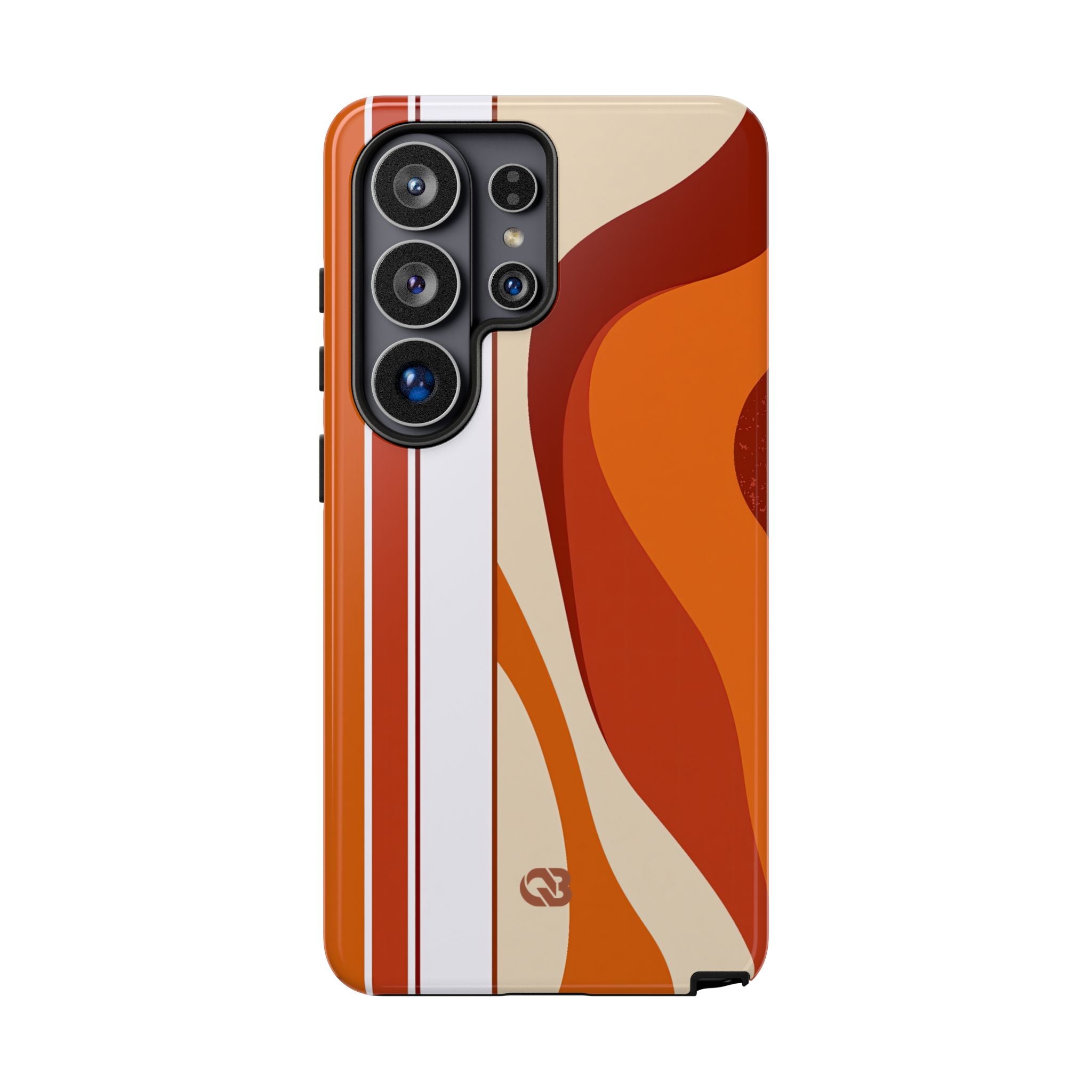 Orange Tough Phone Case for Samsung - Terracotta Metro Line