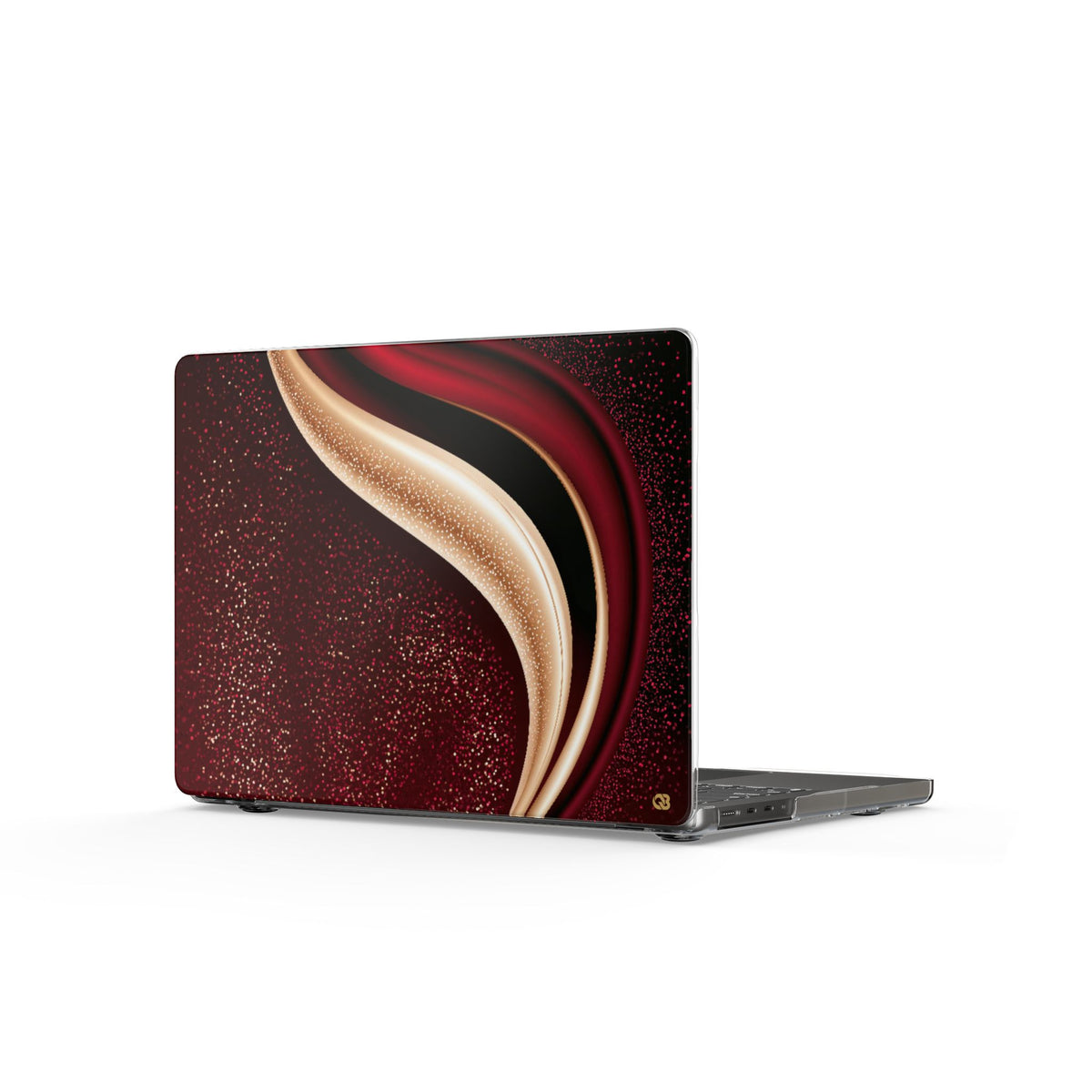Gilded Crimson Flow · Clear Hard Case for MacBook · Red