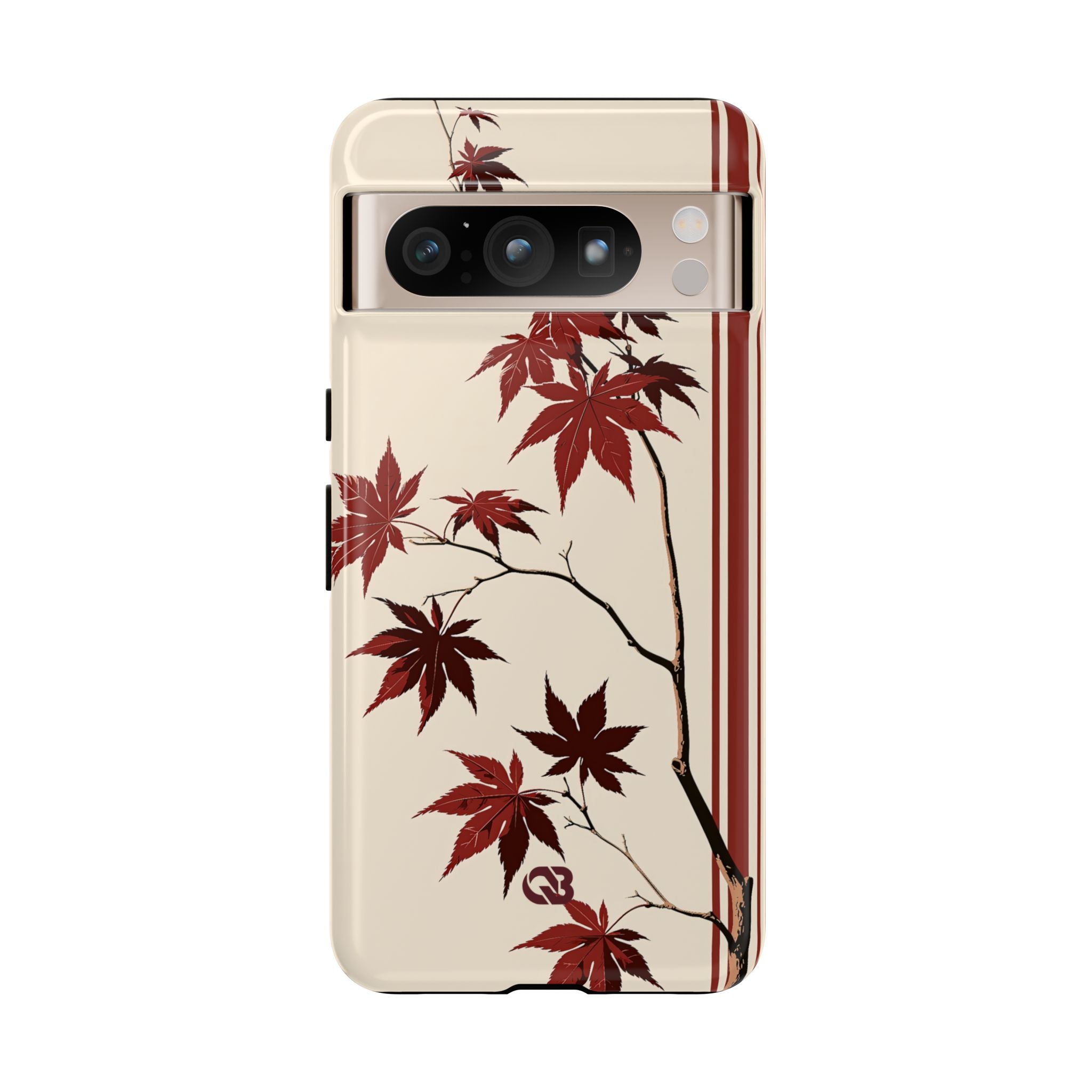 Red Tough Phone Case for Google Pixel - Crimson Momiji Stripe