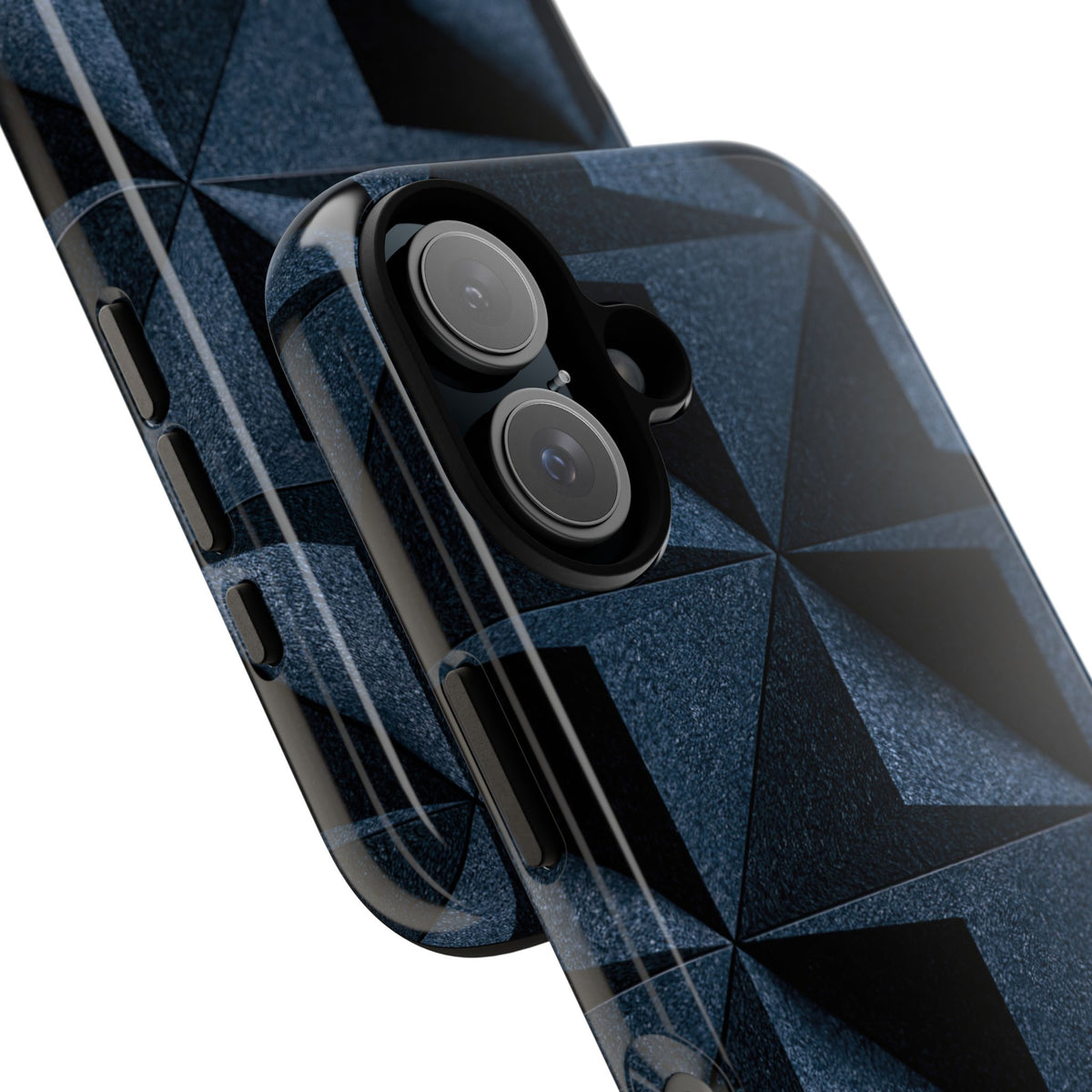 Blue Tough Phone Case for iPhone - Indigo Basalt Facets