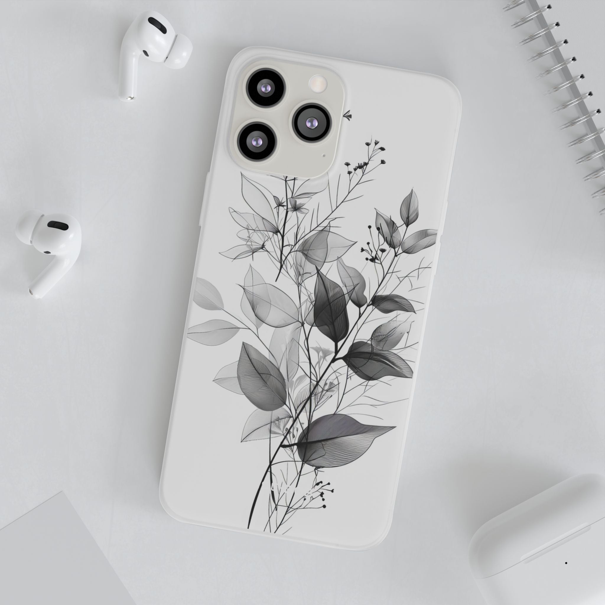 Ademende bladeren grijs iPhone 13 Pro Max - Zacht