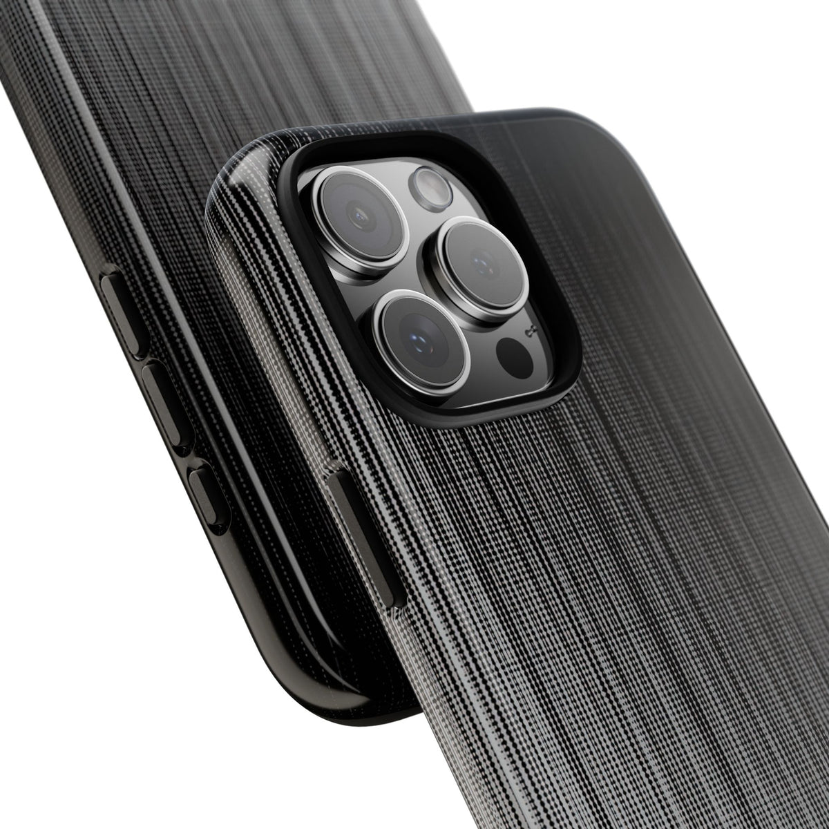 Grey Tough Phone Case for iPhone - Static Vertical Dither