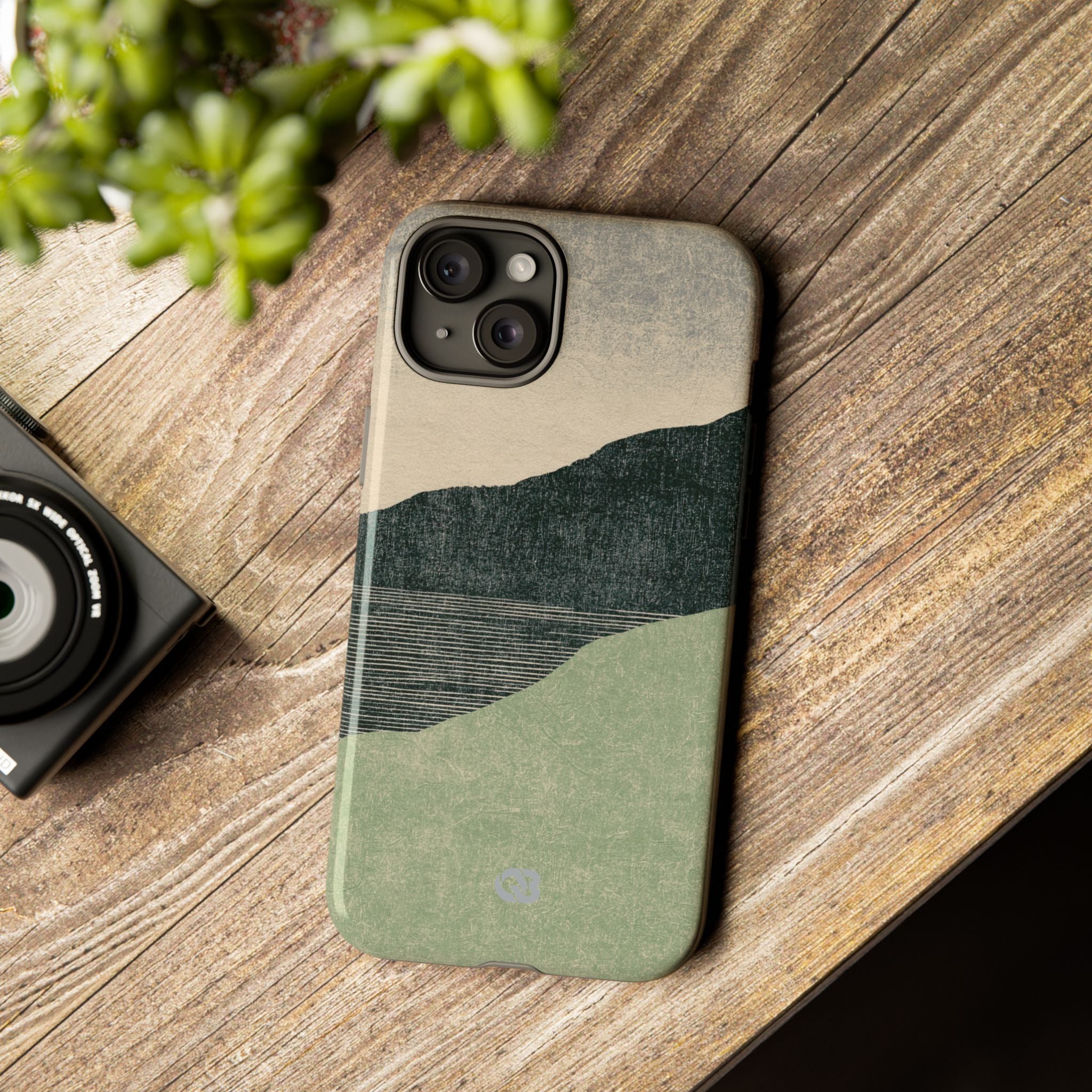 Green Tough Phone Case for iPhone - Moss Ridge Grain