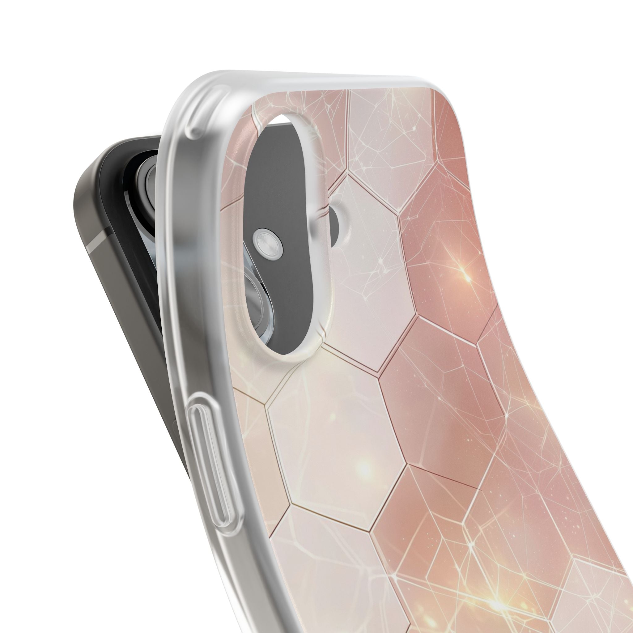 Honeycomb Glow iPhone 16 Case - Soft