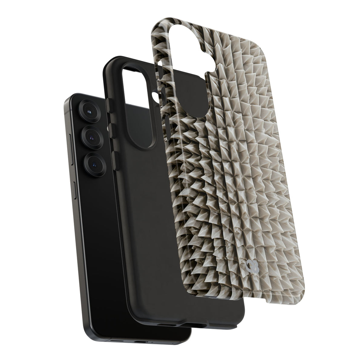 Beige Tough Phone Case for Samsung - Bone Spiked Grid