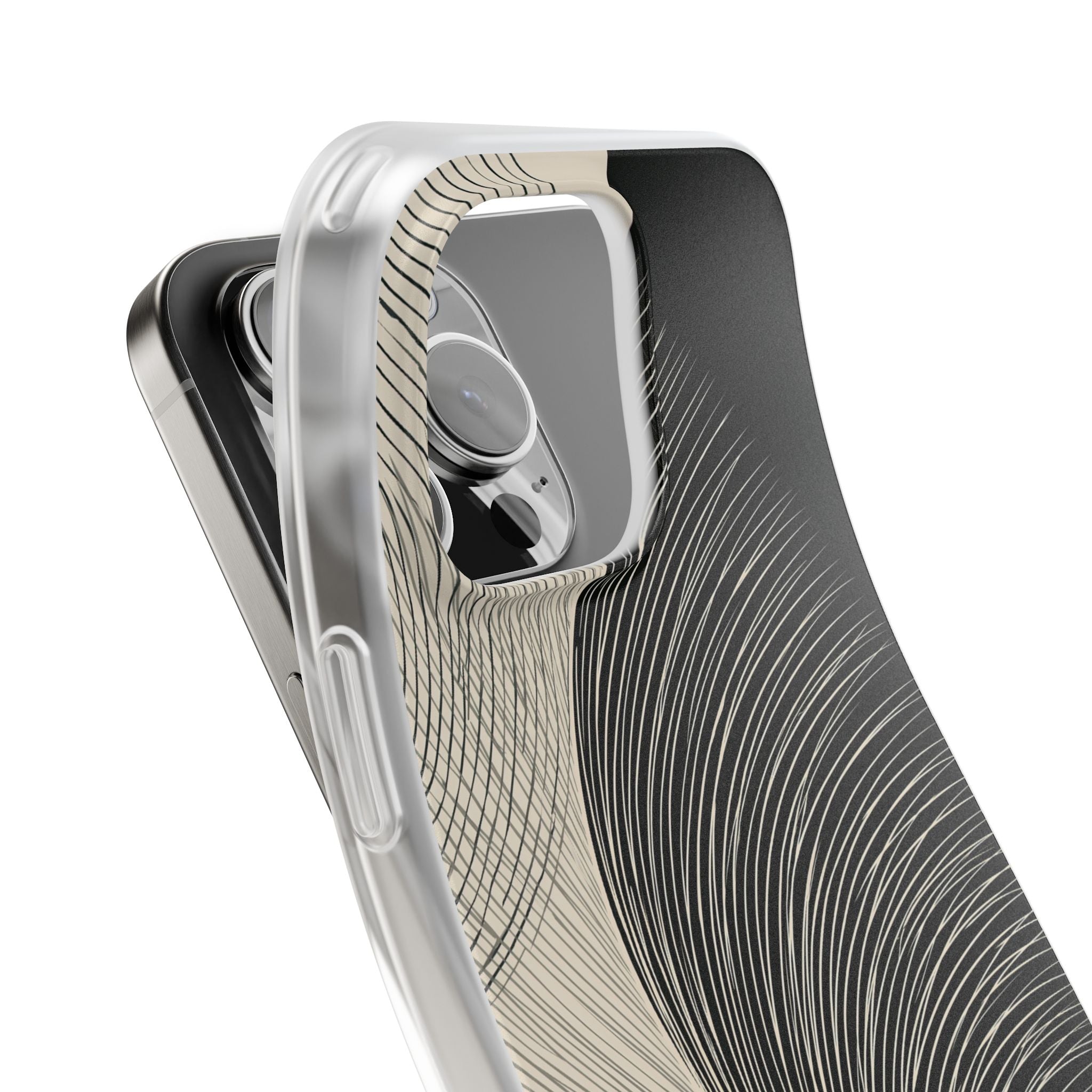 Beige Lite Phone Case for iPhone - Obsidian Cream Plume