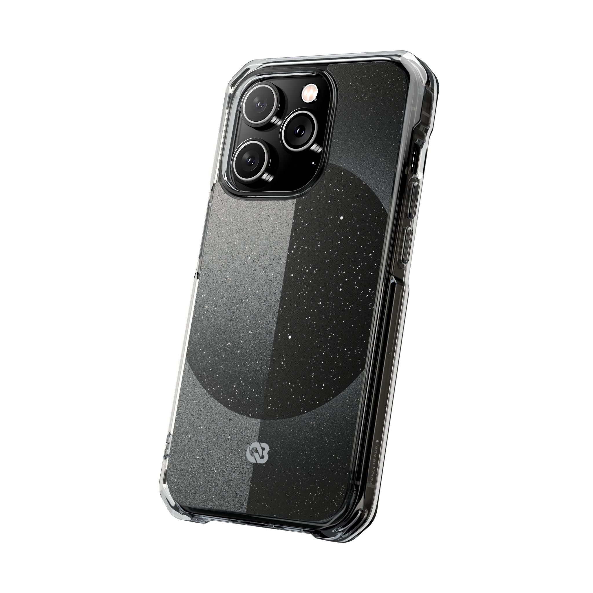 Black Impact MagSafe Phone Case for iPhone - Lunar Static Orbit