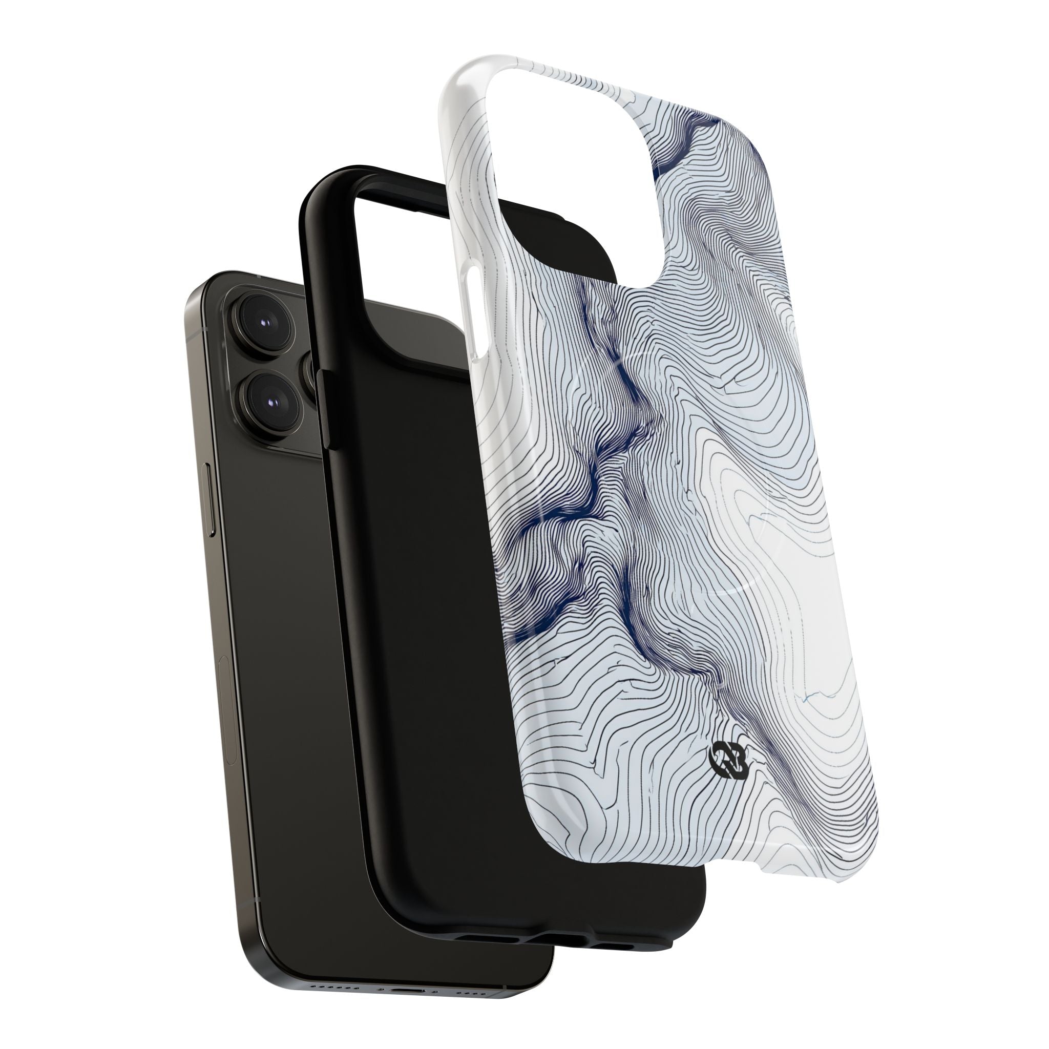 White Tough 2.0 Magsafe Phone Case for iPhone - Nordic Ridge Topo