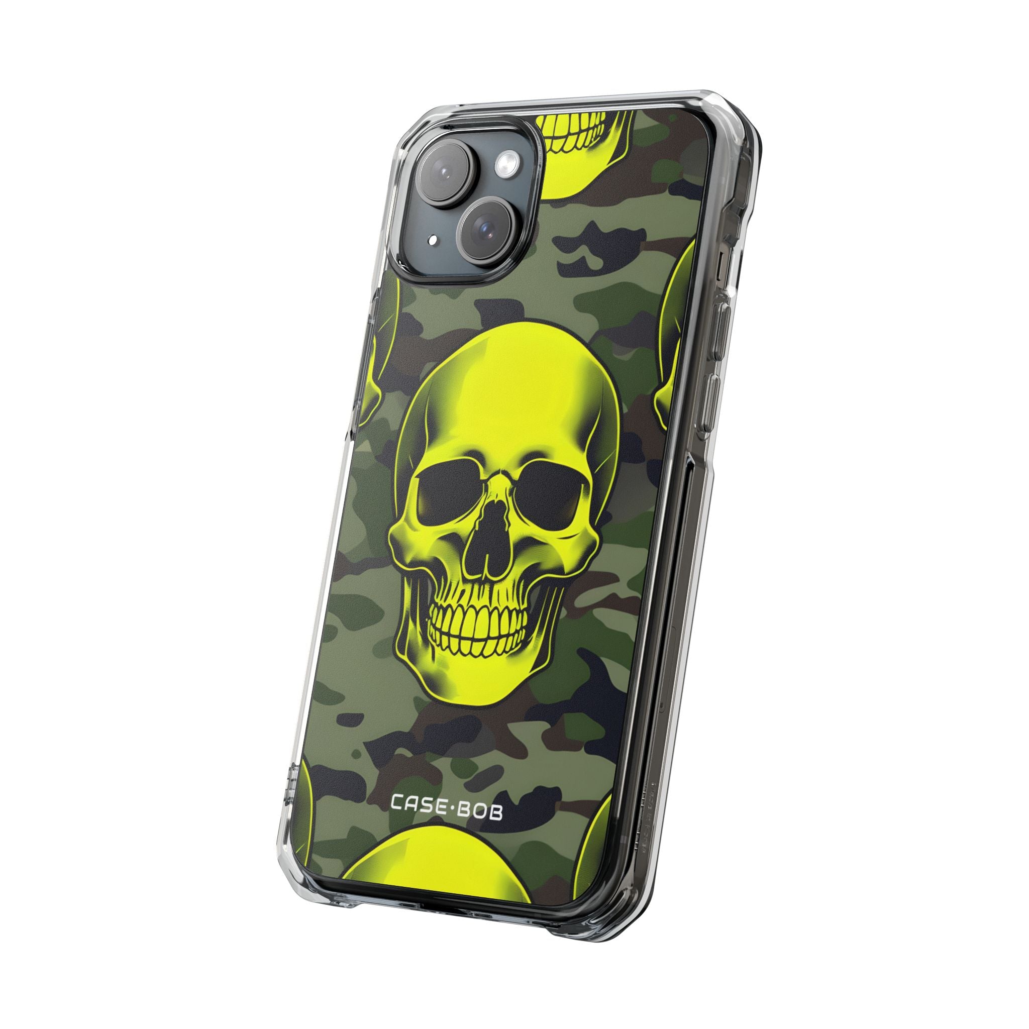 Neon Skull Camo iPhone 15 Plus Case - Impact