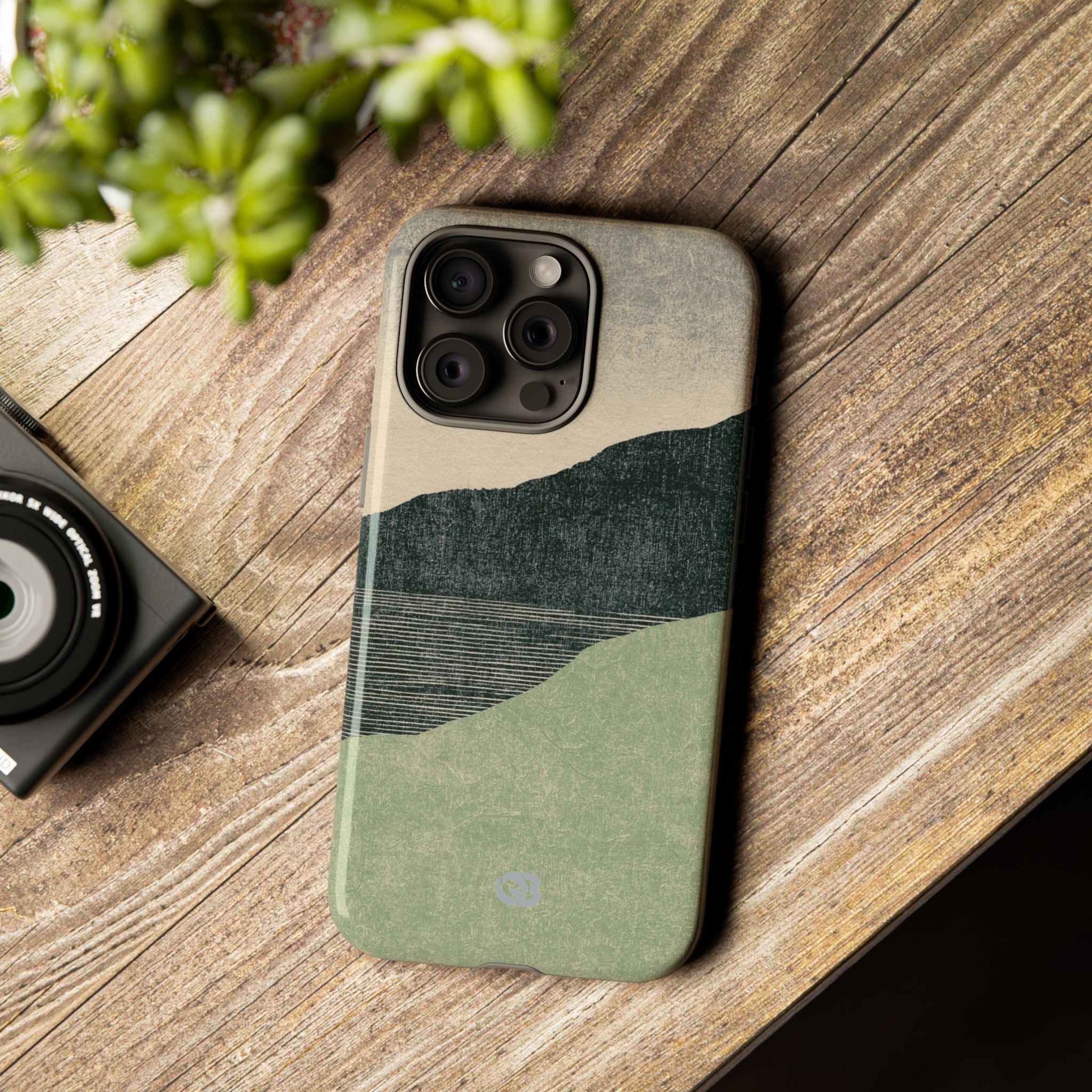 Green Tough Phone Case for iPhone - Moss Ridge Grain