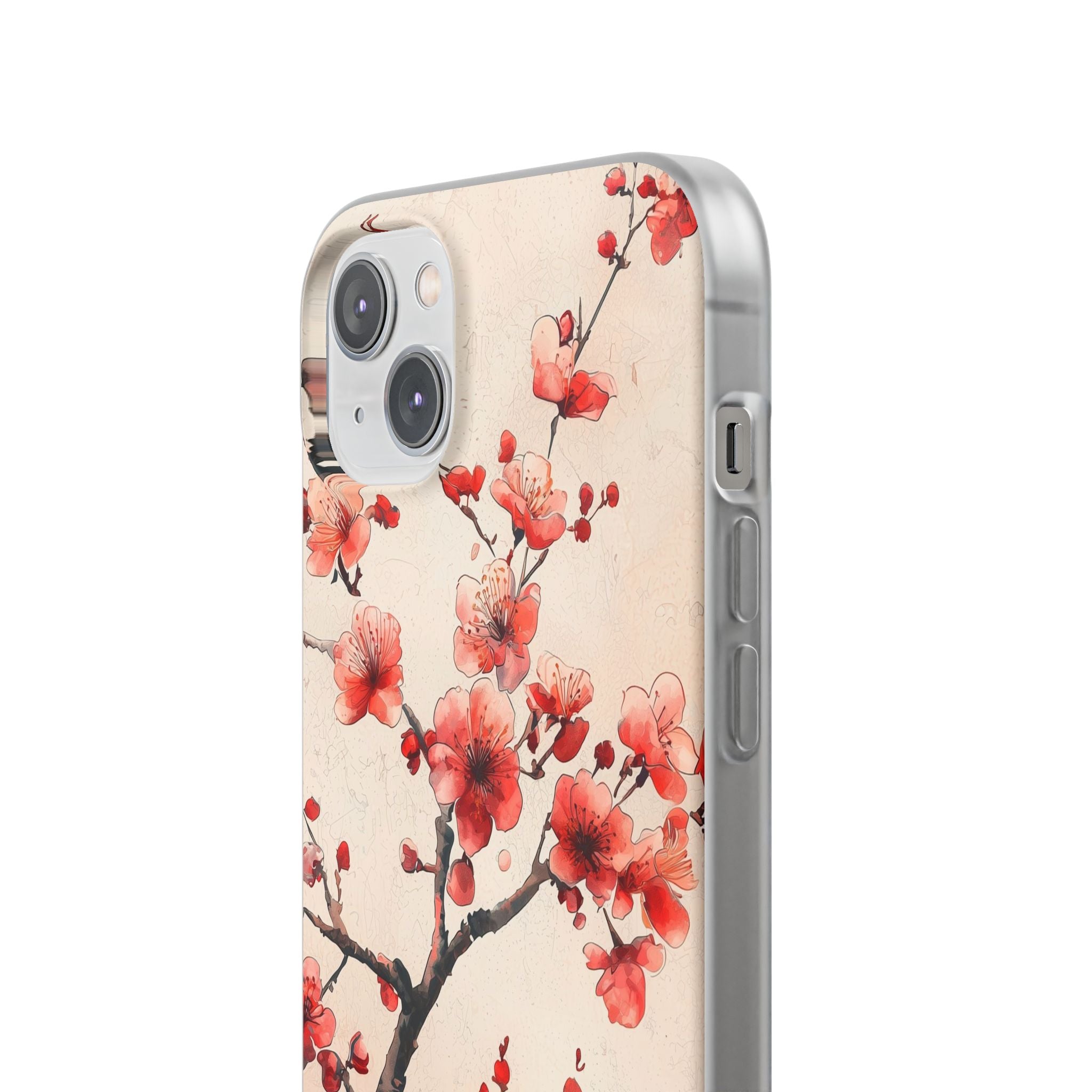 Crimson Silk Flora · Soft Custodia per iPhone