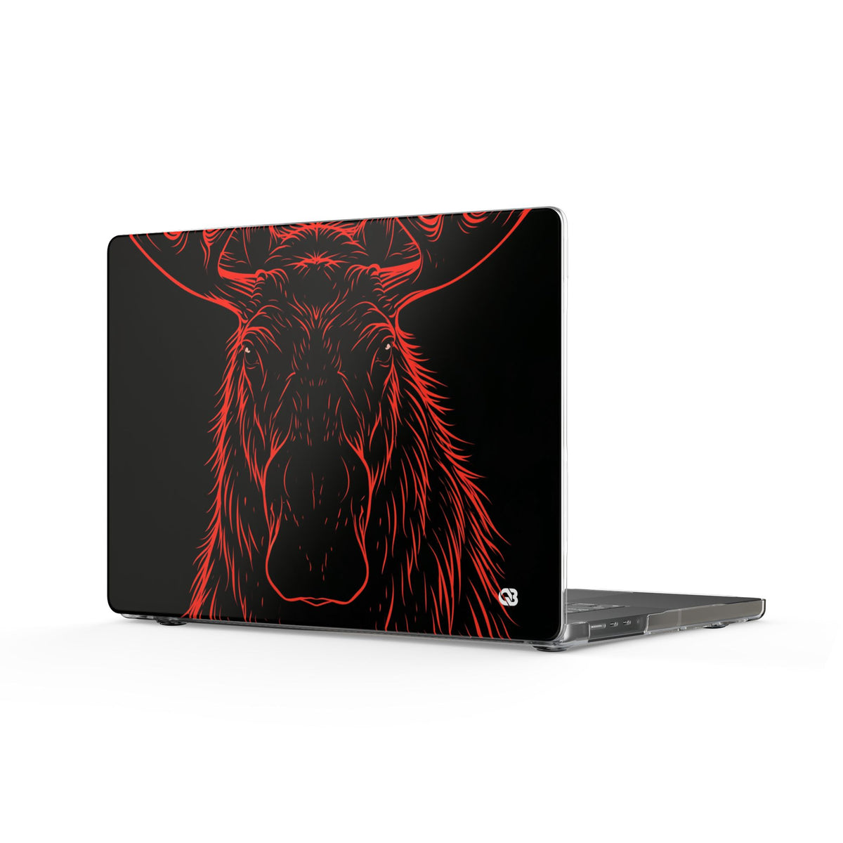 Crimson Horizon Moose · Clear Hard Case for MacBook · Black