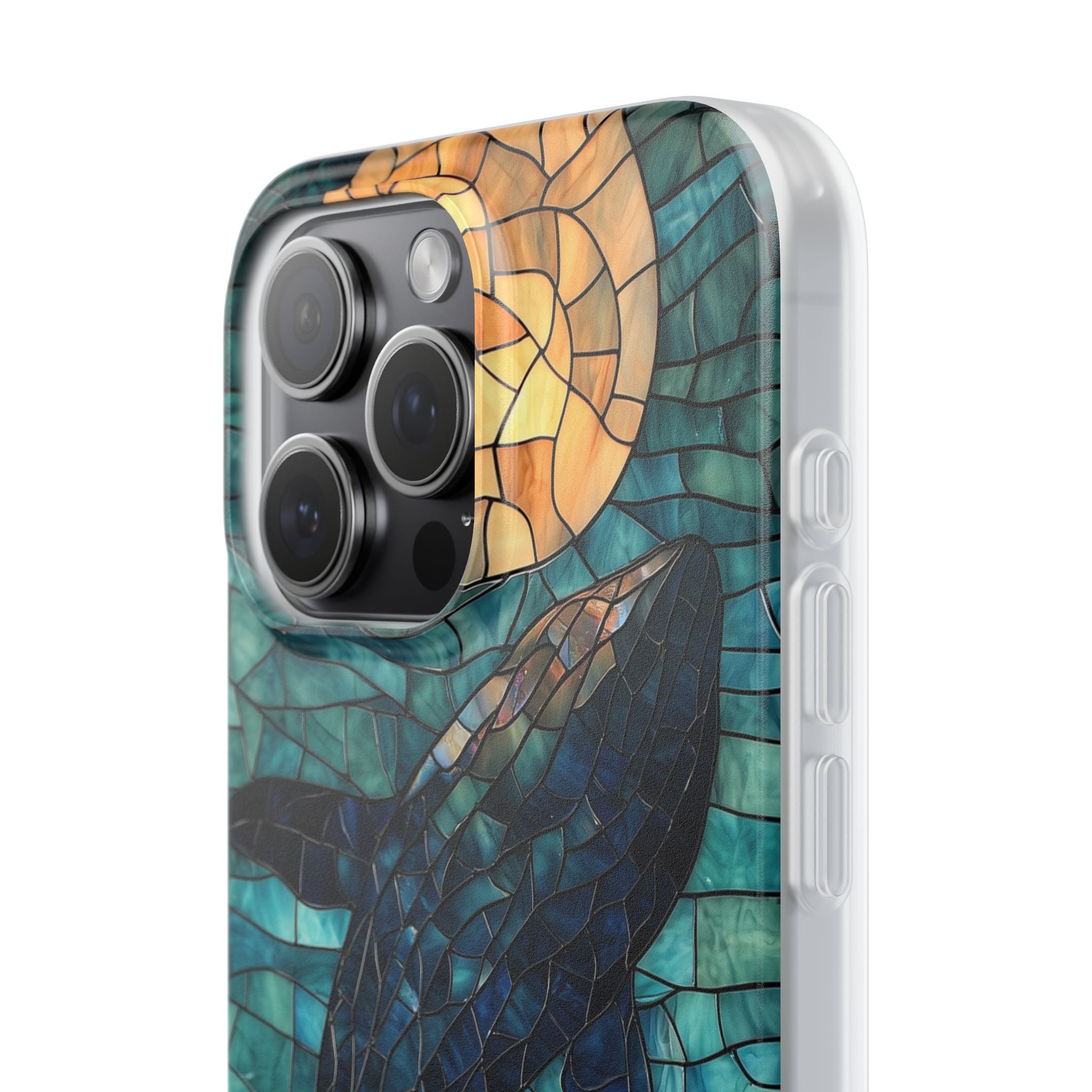 Stained Moon Whale · Soft Telefoncover for iPhone