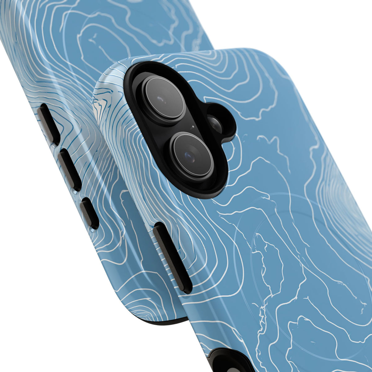 Blue Tough 2.0 Magsafe Phone Case for iPhone - Glacial Ridge Topo