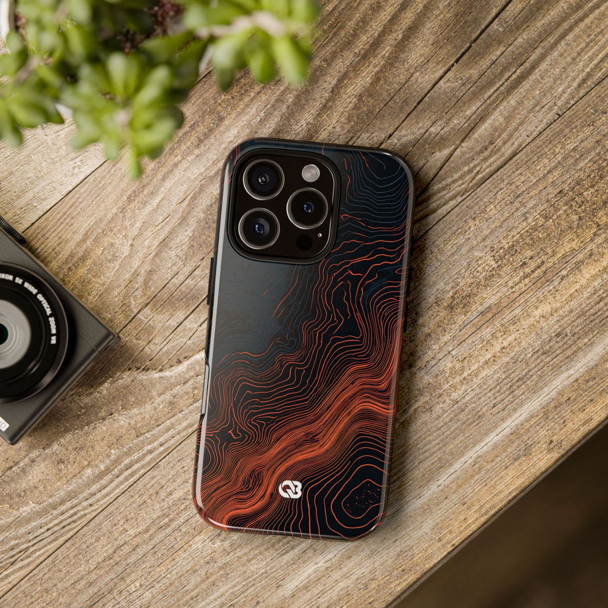 Black Tough Phone Case for iPhone - Volcanic Basalt Map