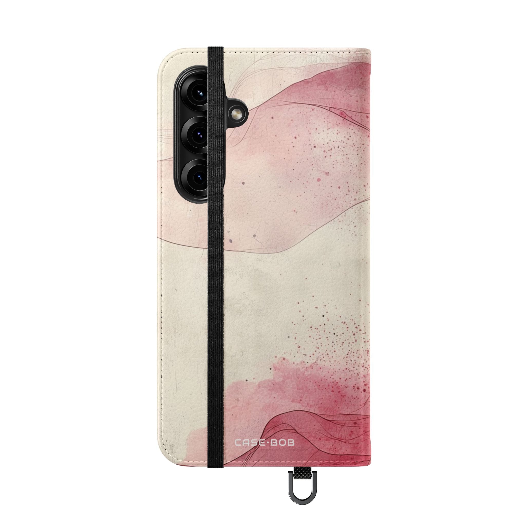 Crimson Ribbon Waves - Samsung S25+ Case - Wallet