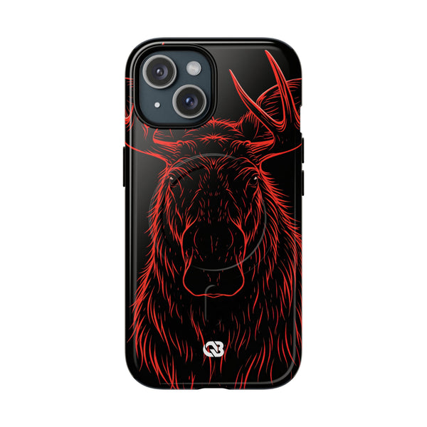 Nordic Moose Contour · Tough 2.0 Magnetic Phone Case for iPhone · Red