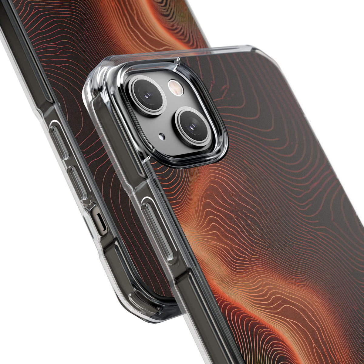 Caldera Ridge · Clear Impact Magnetic Phone Case for iPhone · Orange