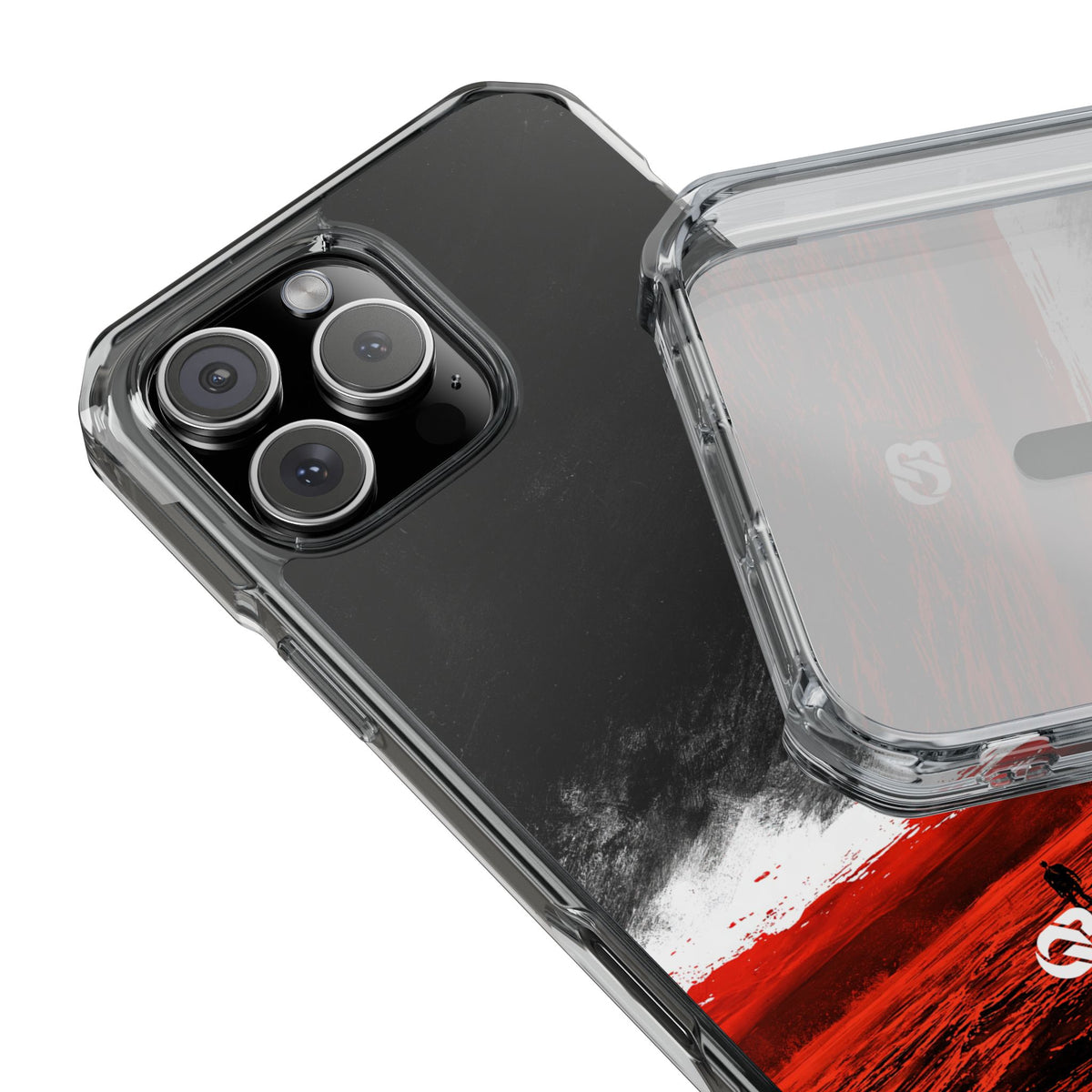 Crimson Void · Clear Impact Magnetic Phone Case for iPhone · Black