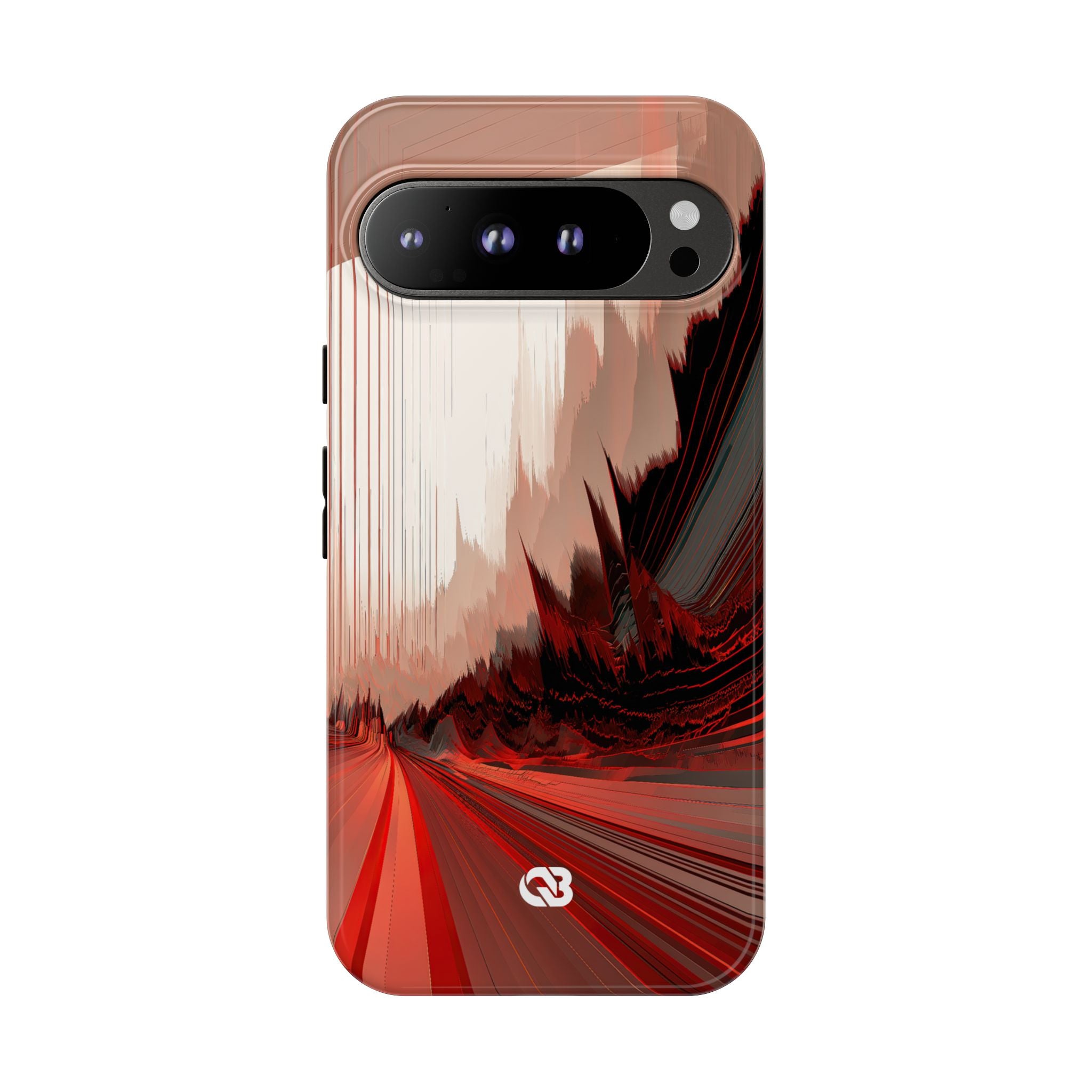 Red Tough Phone Case for Google Pixel - Crimson Pulse Horizon