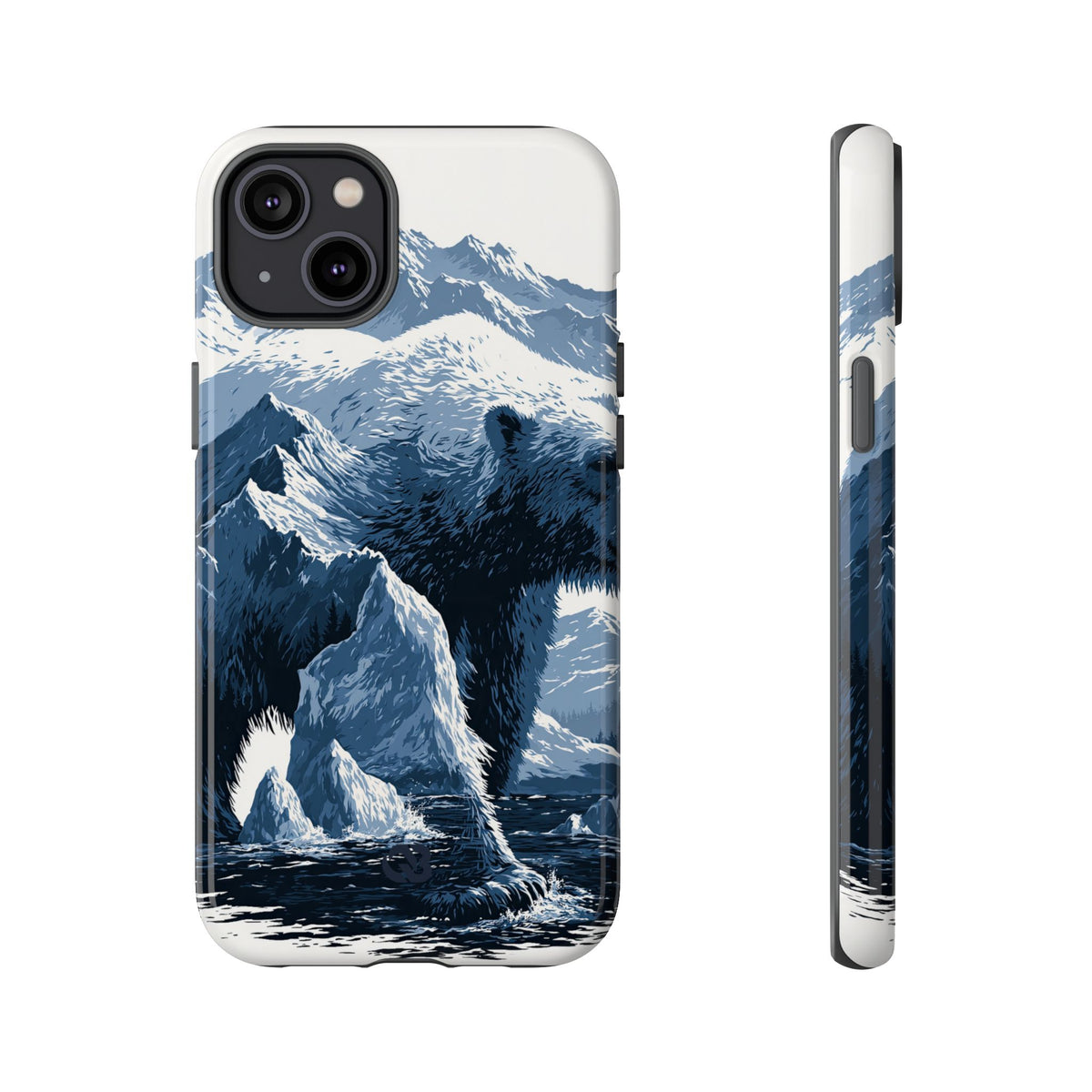 Fjord Summit Bear · Tough Phone Case for iPhone · Blue