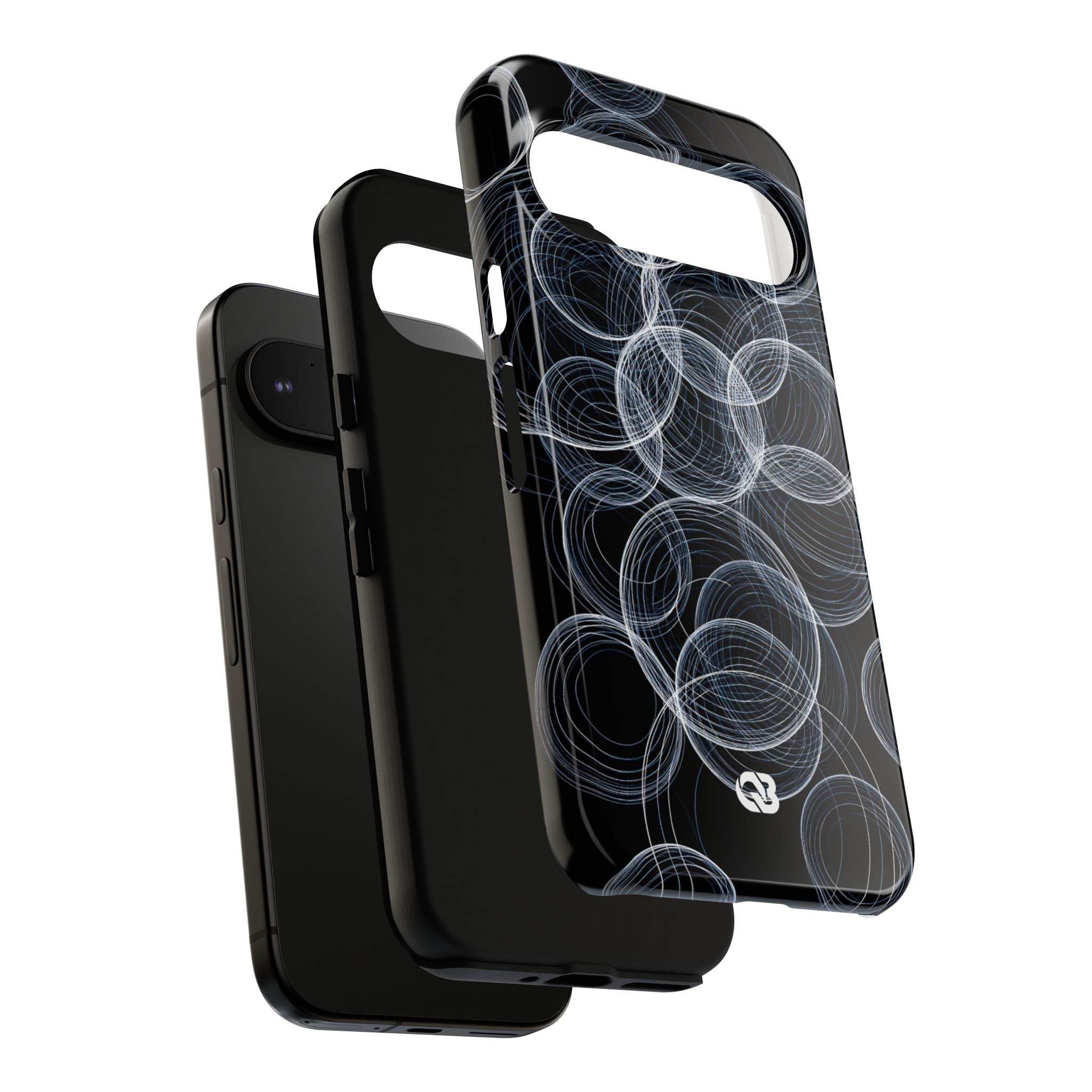 Black Tough Phone Case for Google Pixel - Frosted Ring Matrix