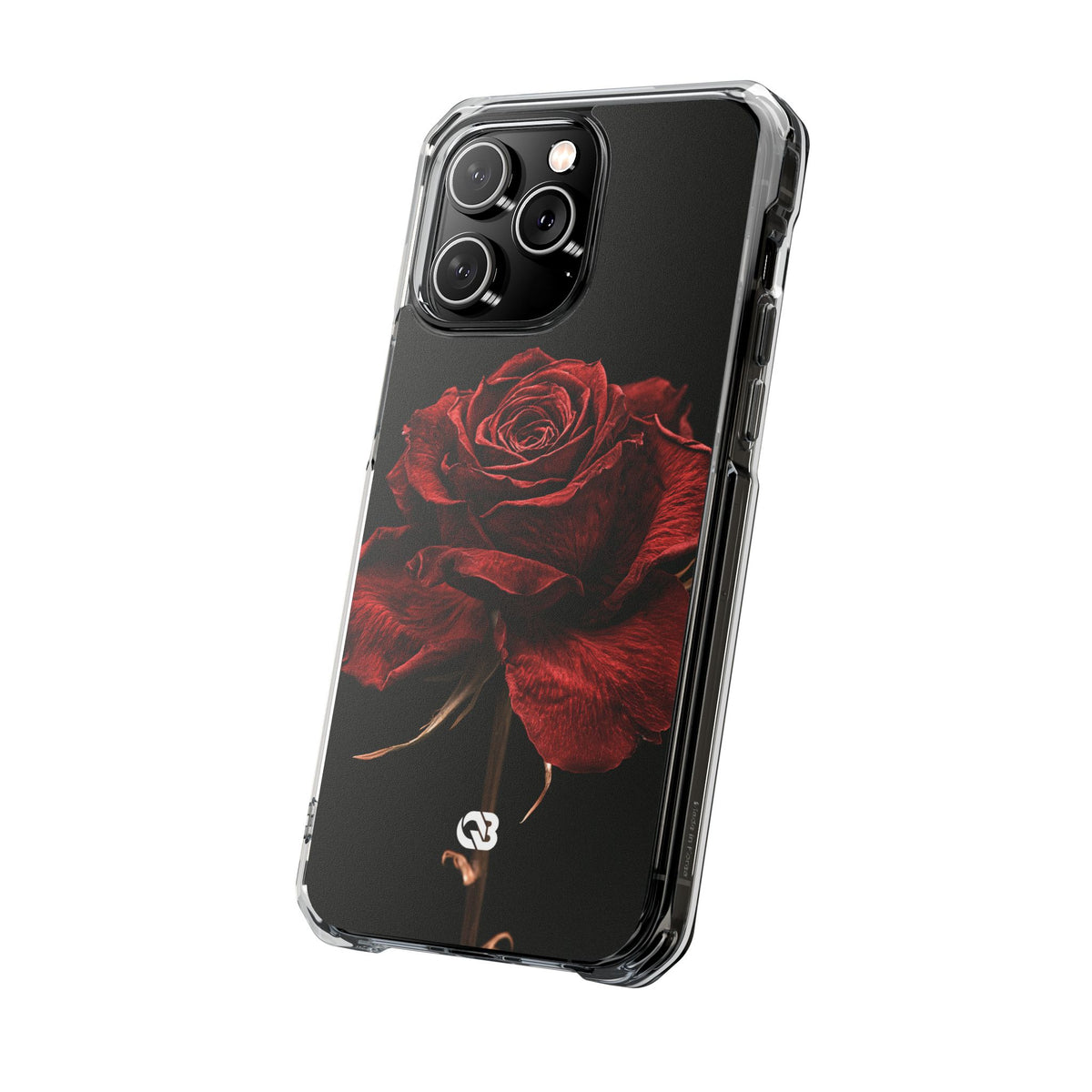 Crimson Noir Rose · Clear Impact Magnetic Phone Case for iPhone · Black