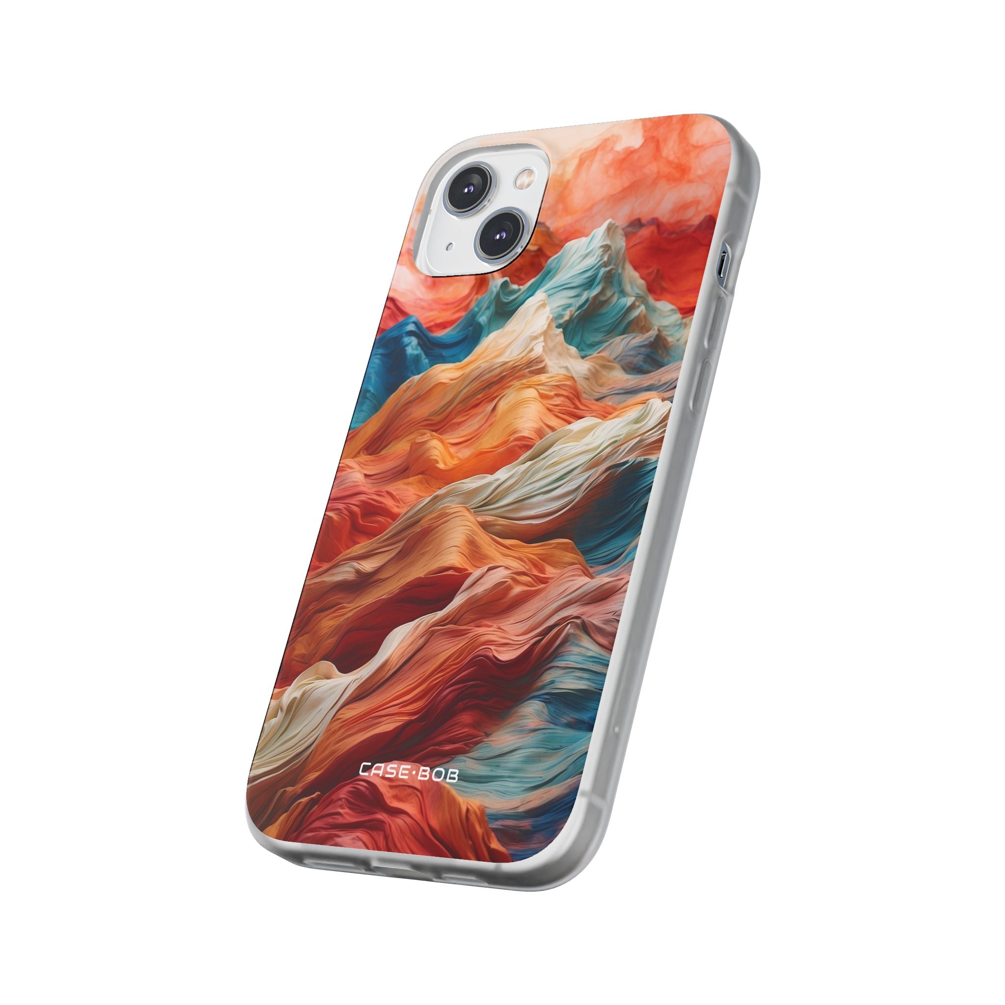 Fabric Peaks Cream iPhone 14 Plus Case - Soft