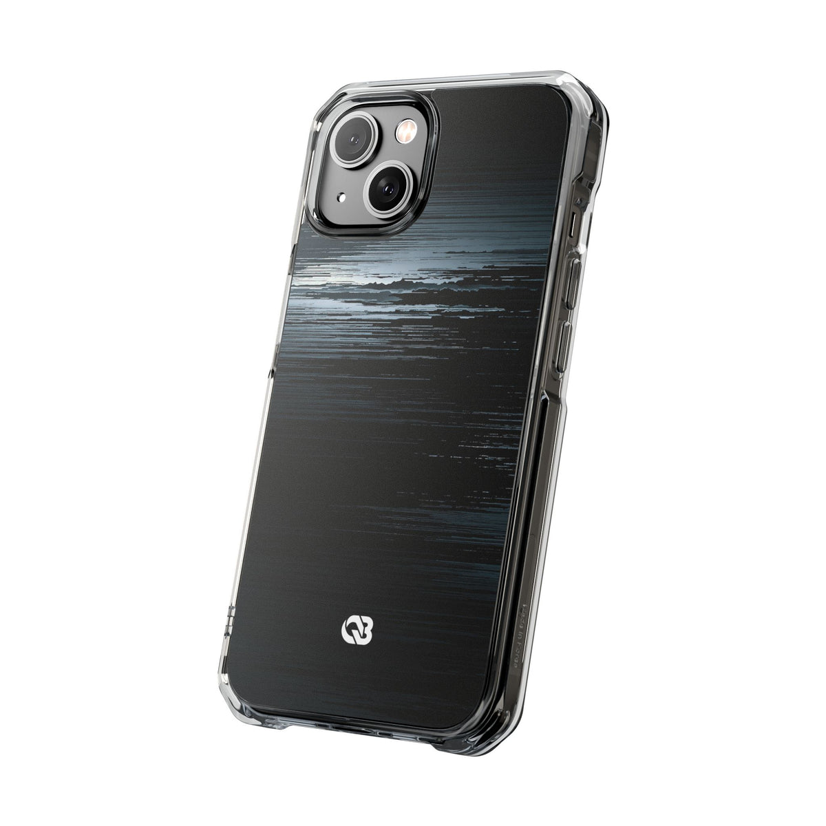 Black Impact MagSafe Phone Case for iPhone - Frozen Signal Glitch