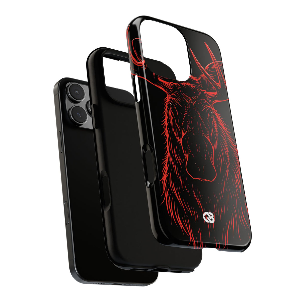 Nordic Moose Contour · Tough Phone Case for iPhone · Red