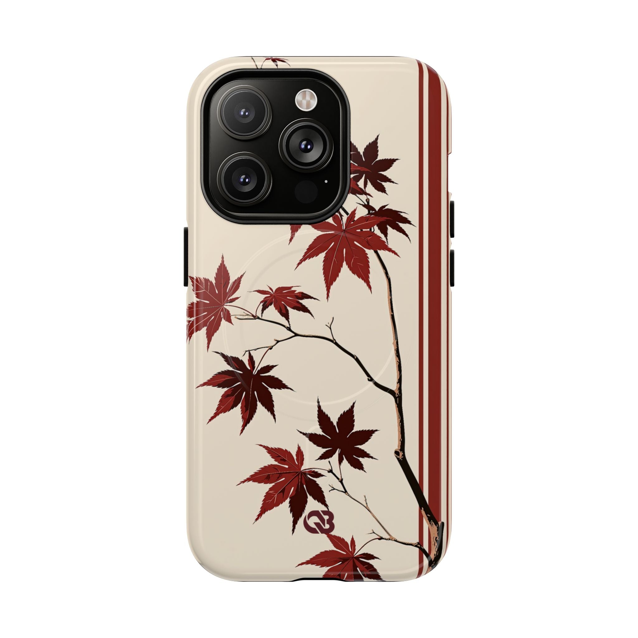 Red Tough 2.0 Magsafe Phone Case for iPhone - Crimson Momiji Stripe