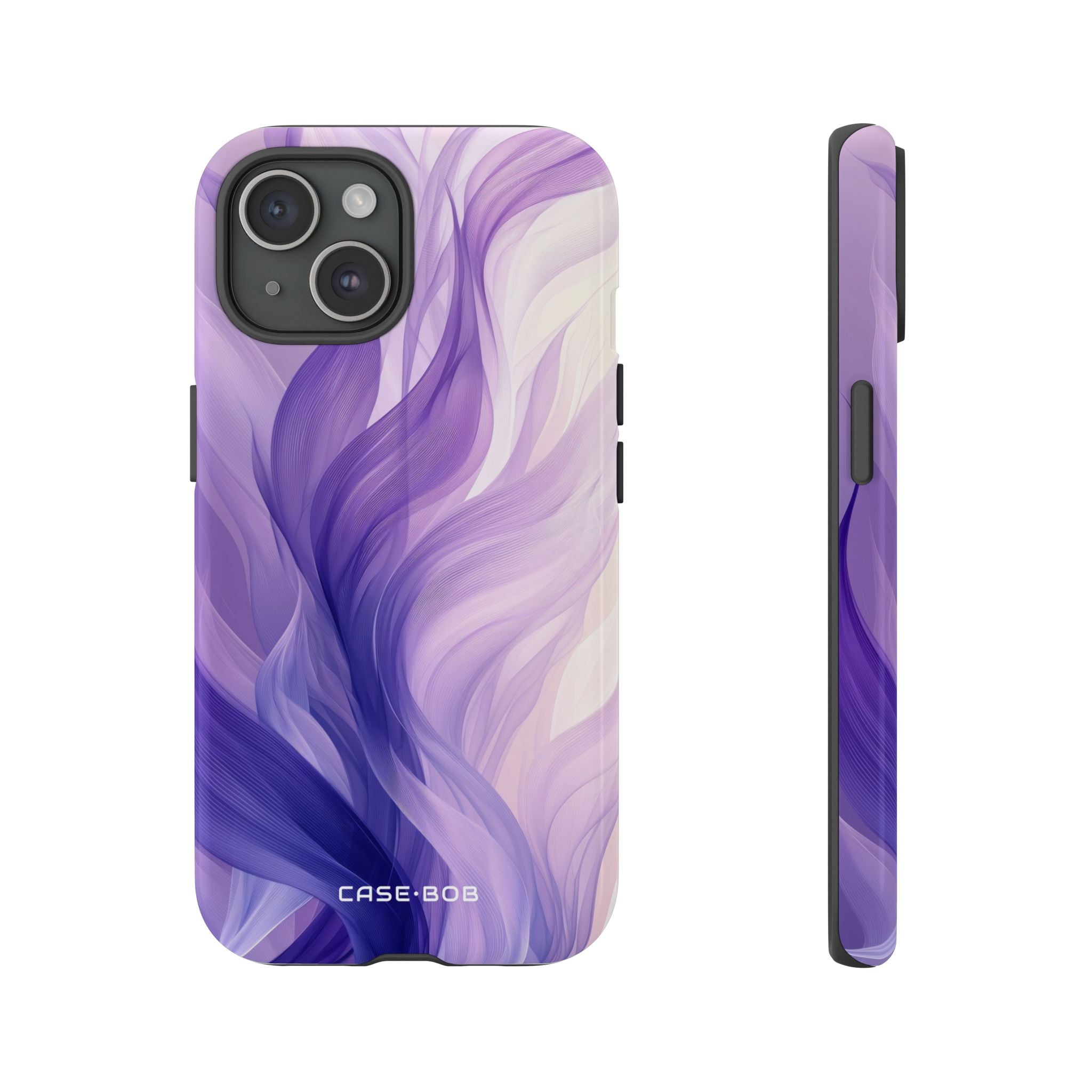 Purple Ribbon Waves iPhone 15 Case - Tough