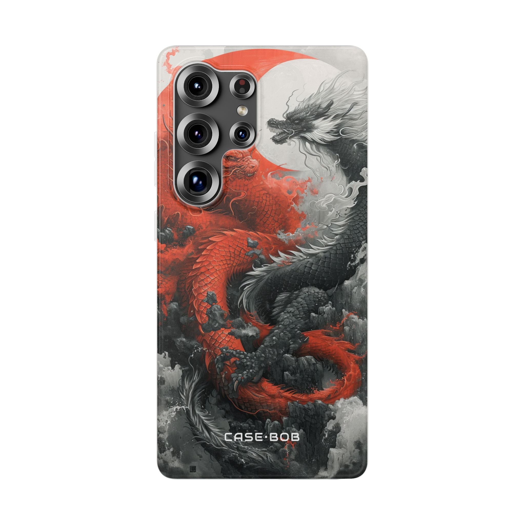 Twin Dragons Crimson Samsung S25 Ultra Cover - Blød