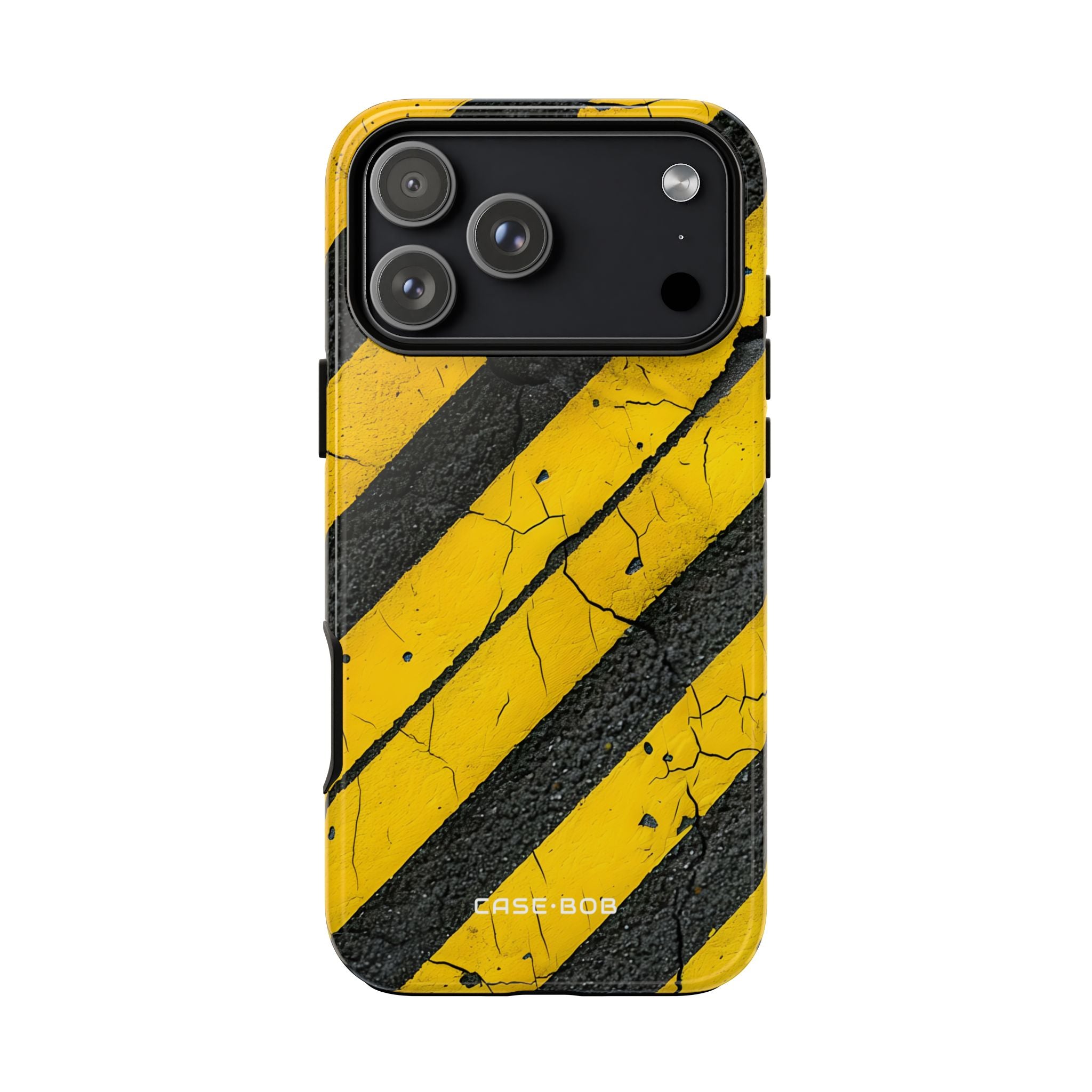 Yellow Stripe Distress iPhone 17 Pro Max Case - Tough - CASE•BOB
