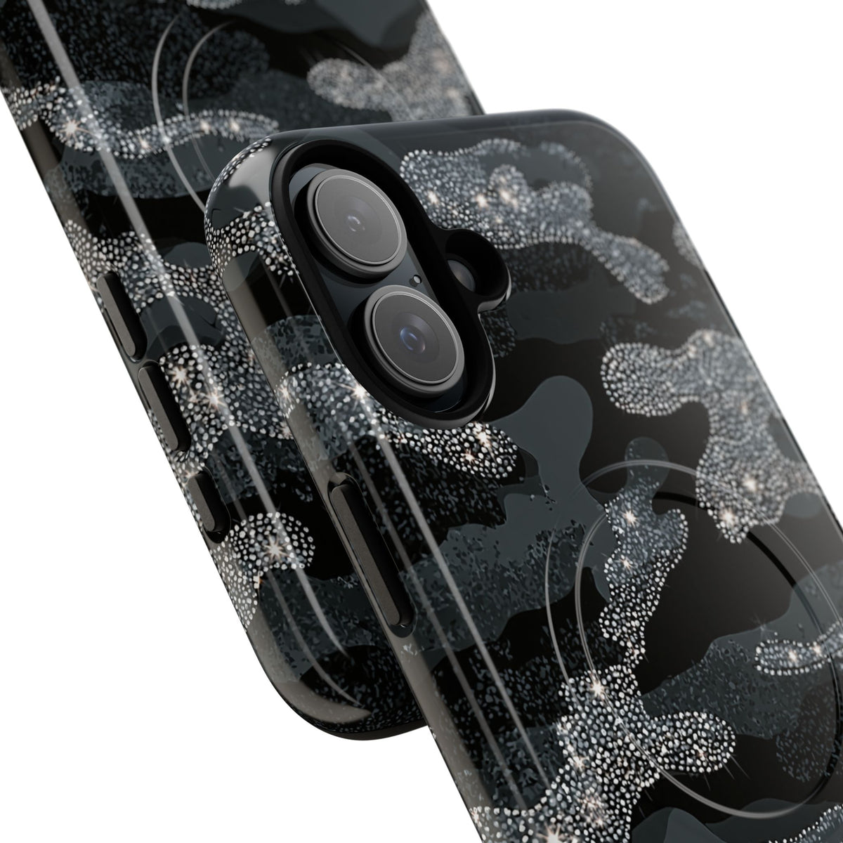 Glitter Shadow Camo · Tough 2.0 Magnetic Phone Case for iPhone · Black