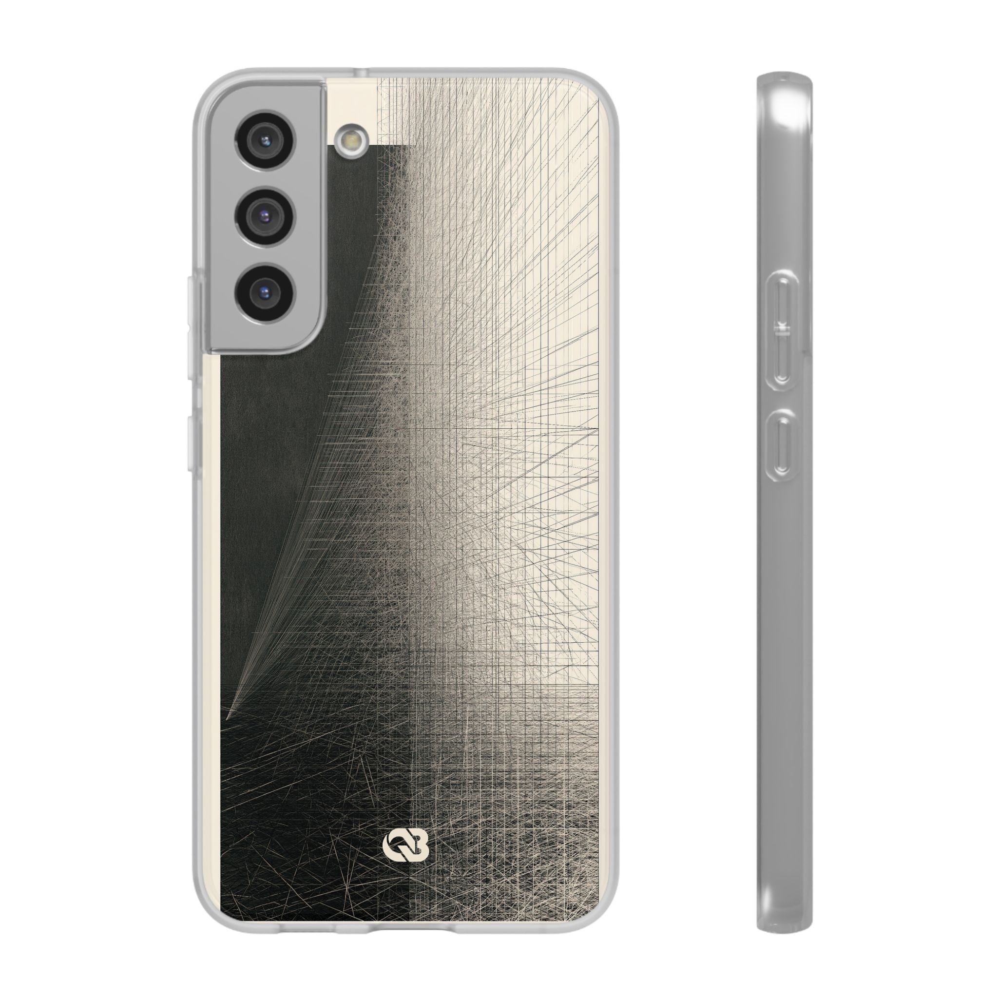 Beige Lite Phone Case for Samsung - Brutalist Graphite Grid