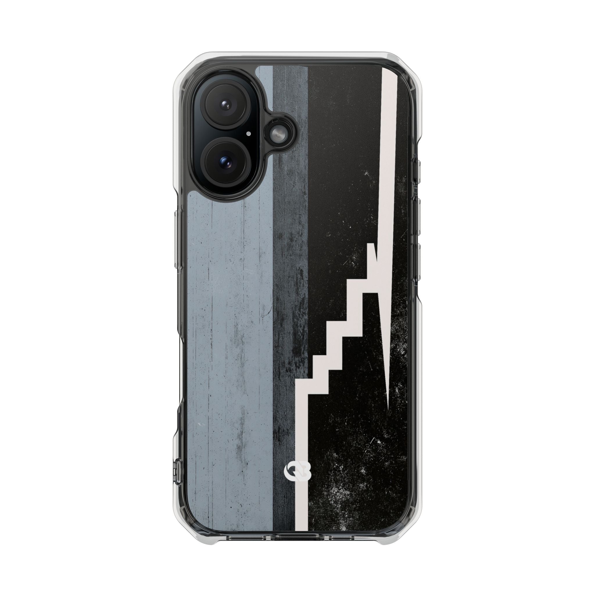 Grey Impact MagSafe Phone Case for iPhone - Industrial Concrete Void