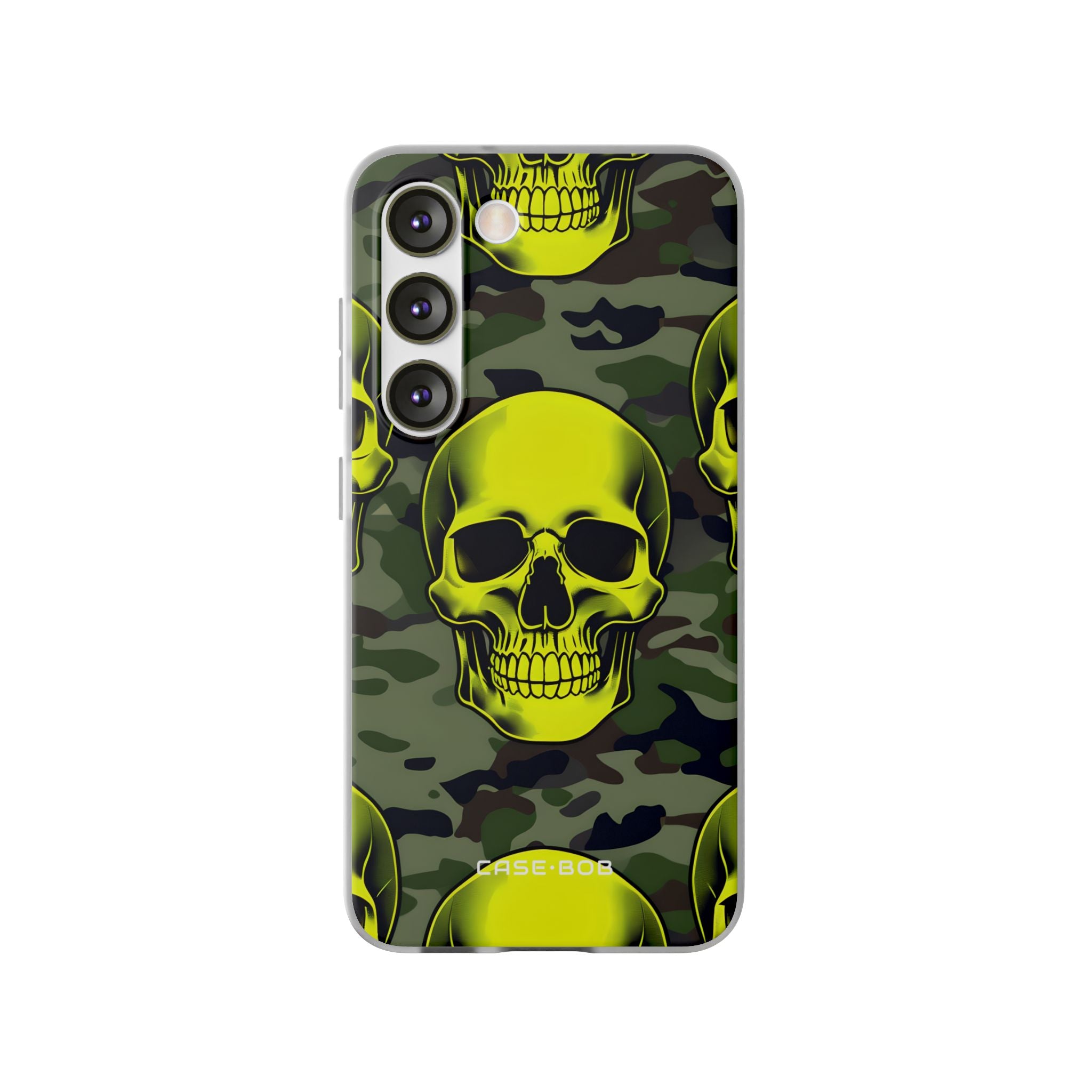 Neon Skull Camo Samsung S23 -pehmustekotelo - Pehmeä