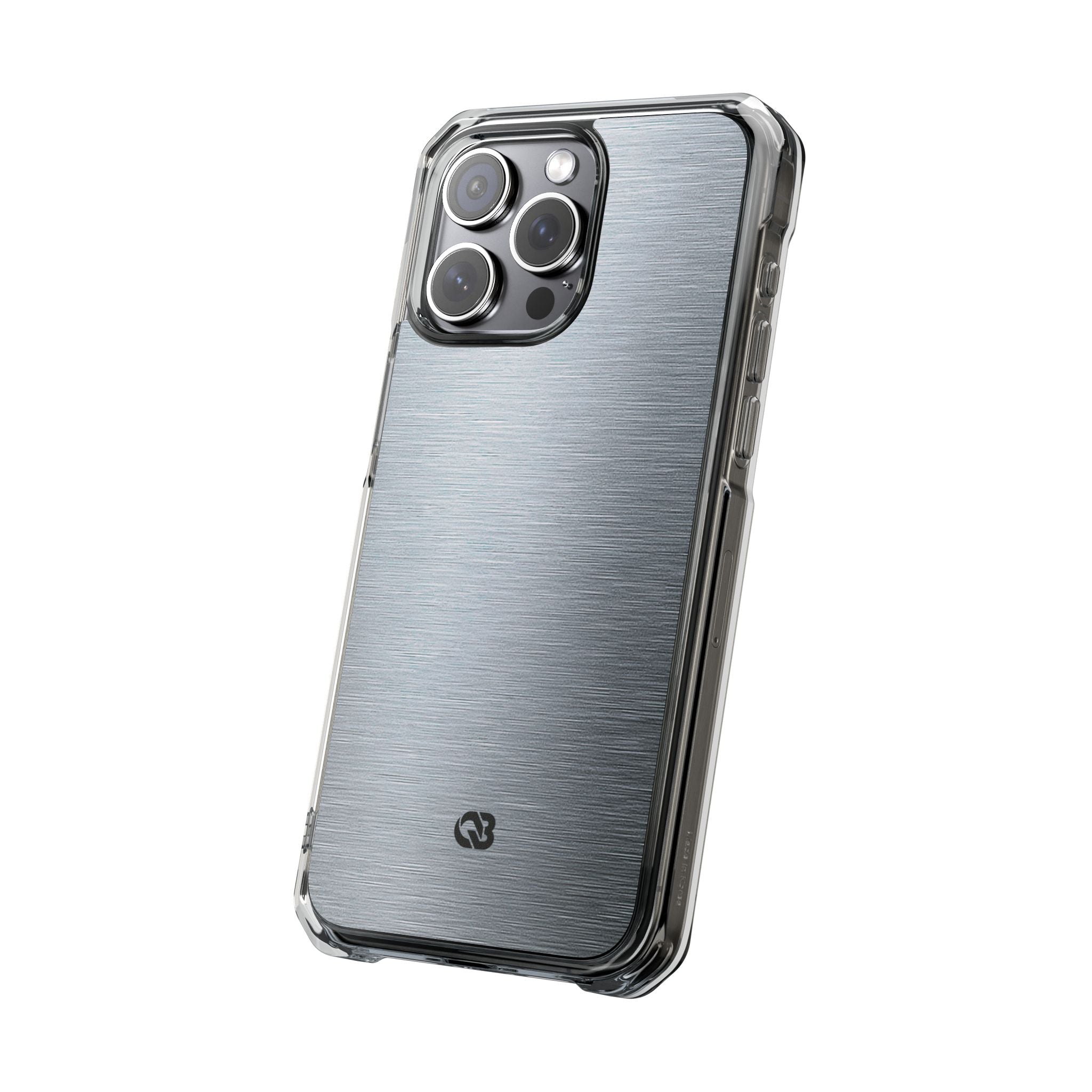 Silver Impact MagSafe Phone Case for iPhone - Satin Chrome Grain