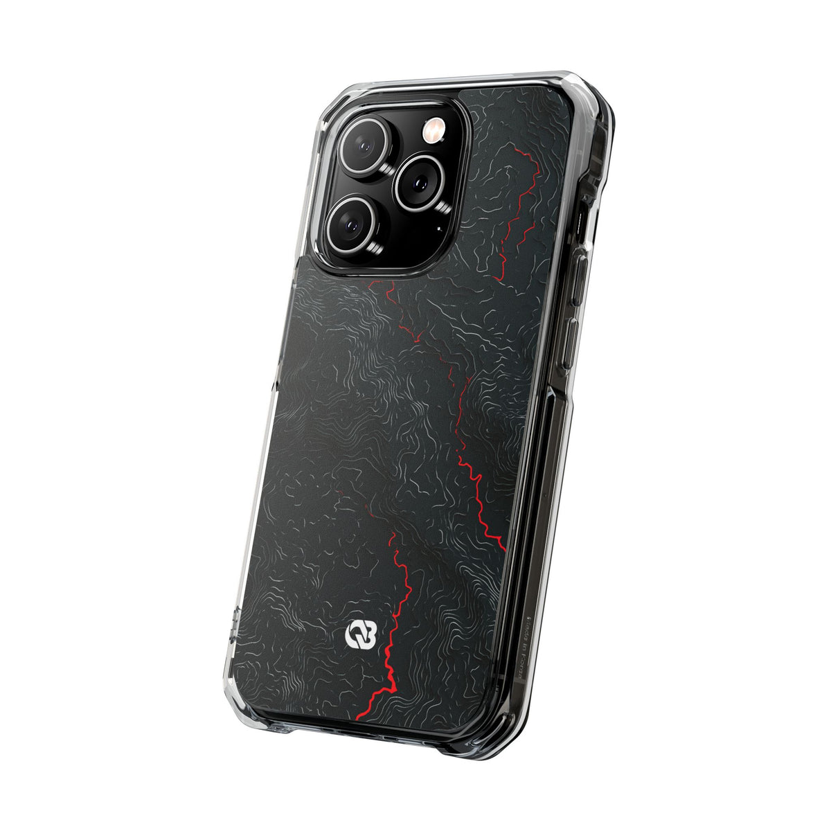 Crimson Rift · Clear Impact Magnetic Phone Case for iPhone · Black