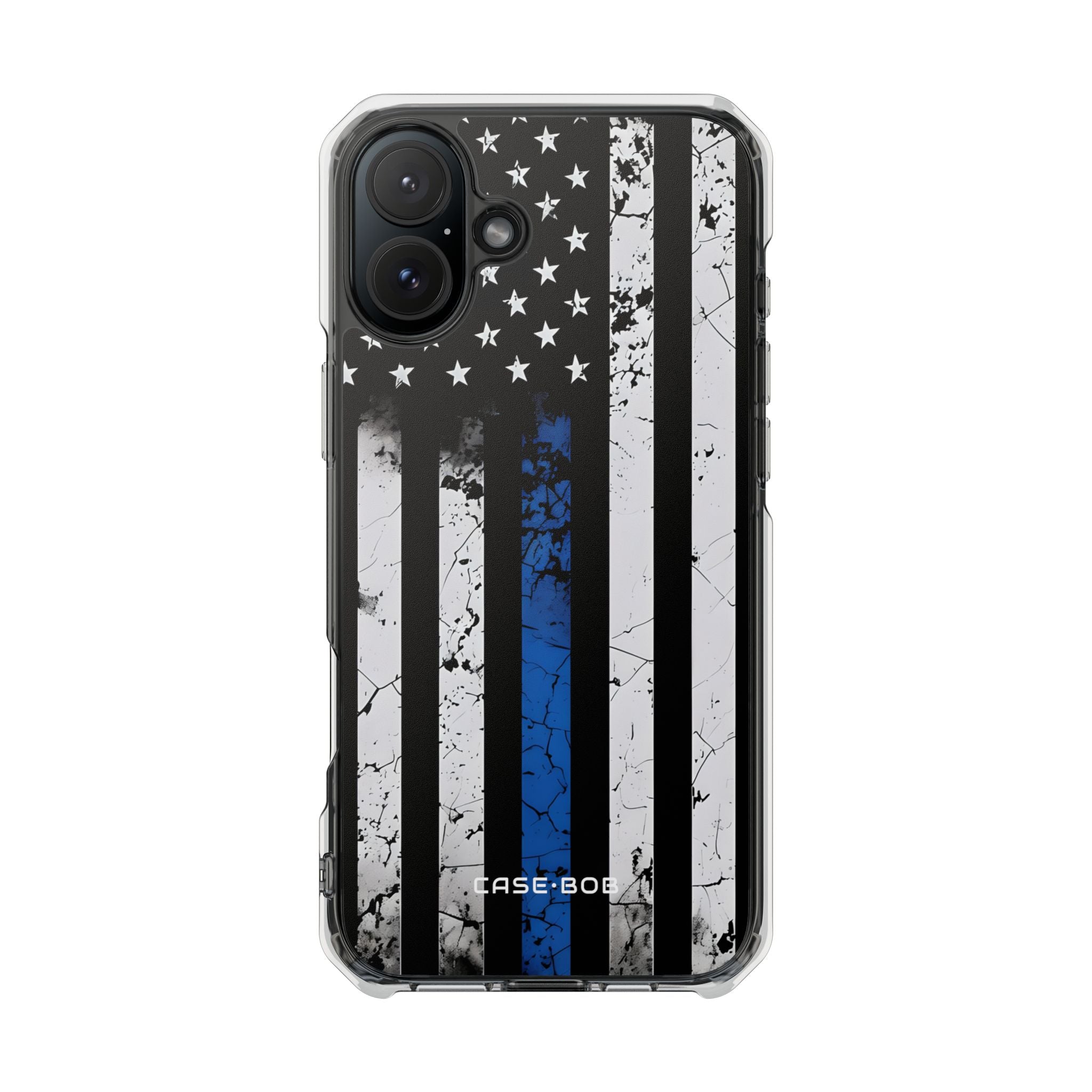 Blau gestreifte Flagge iPhone 16 Plus Case - Impact