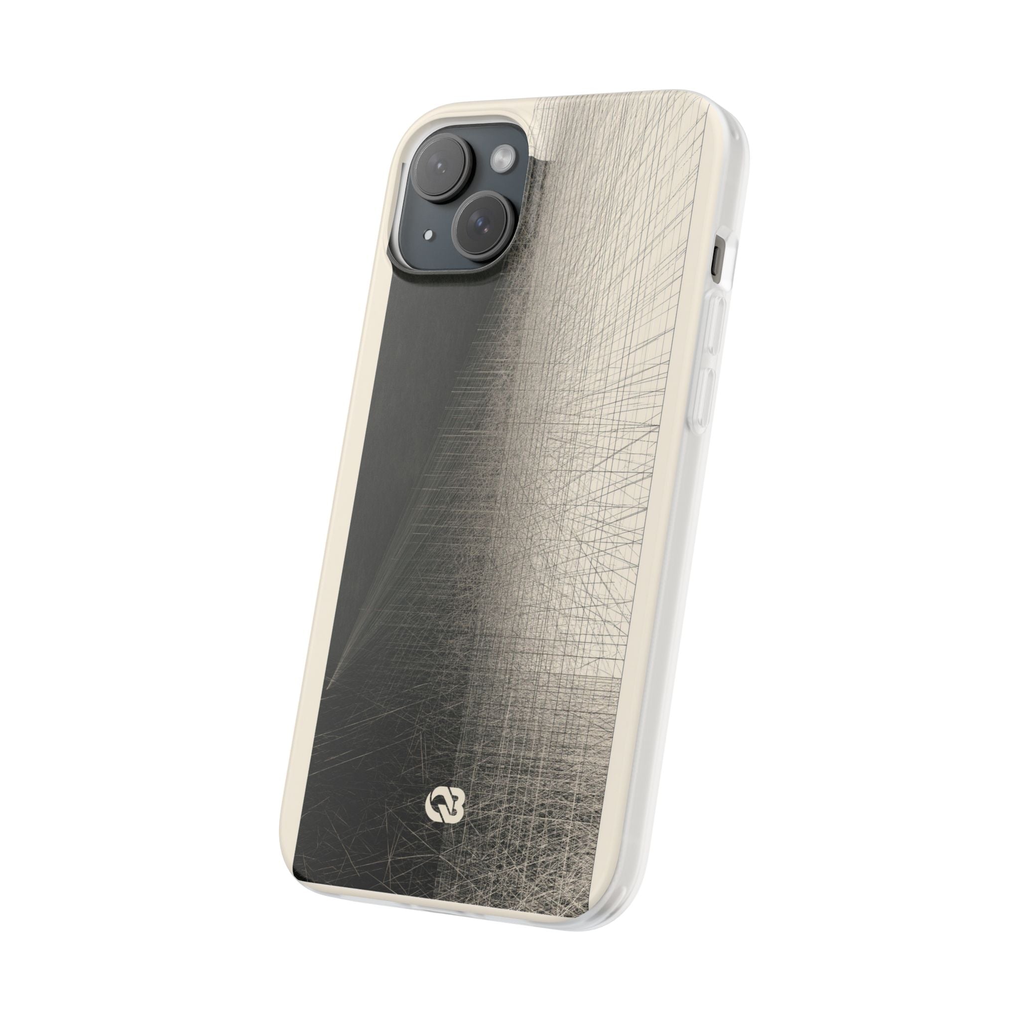 Beige Lite Phone Case for iPhone - Brutalist Graphite Grid