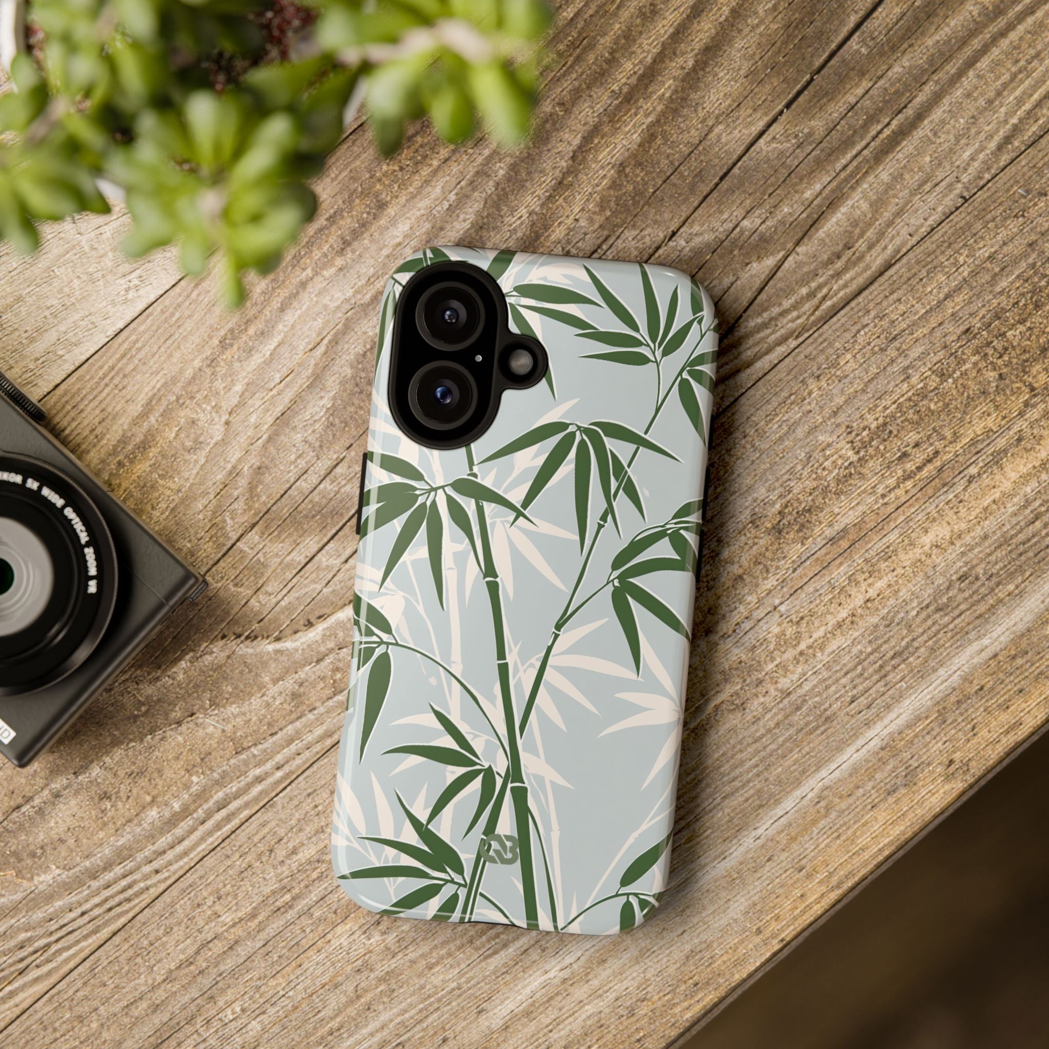 Green Tough Phone Case for iPhone - Kyoto Bamboo Canopy